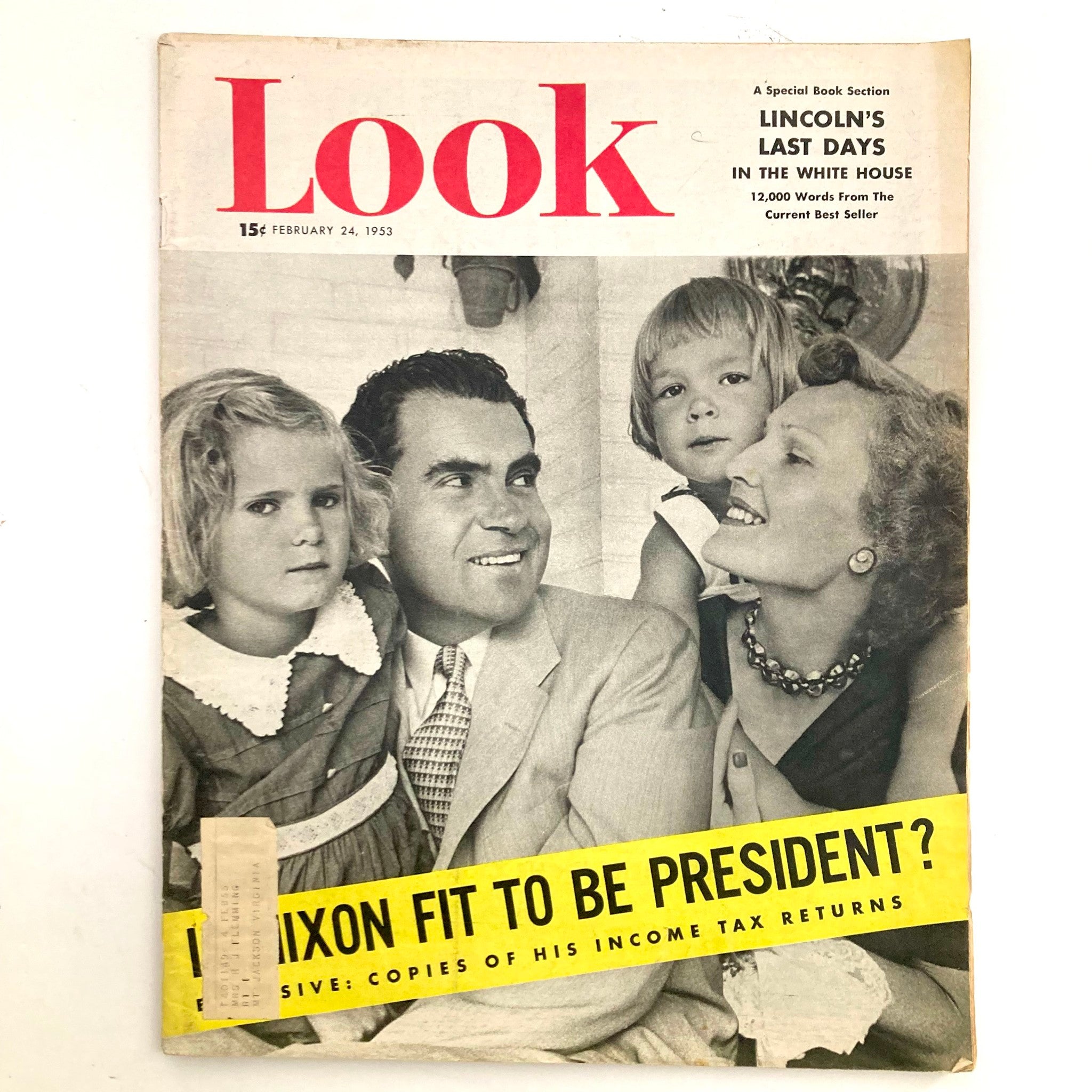 VTG Look Magazine February 24 1953 Vice-President Richard Nixon and Family