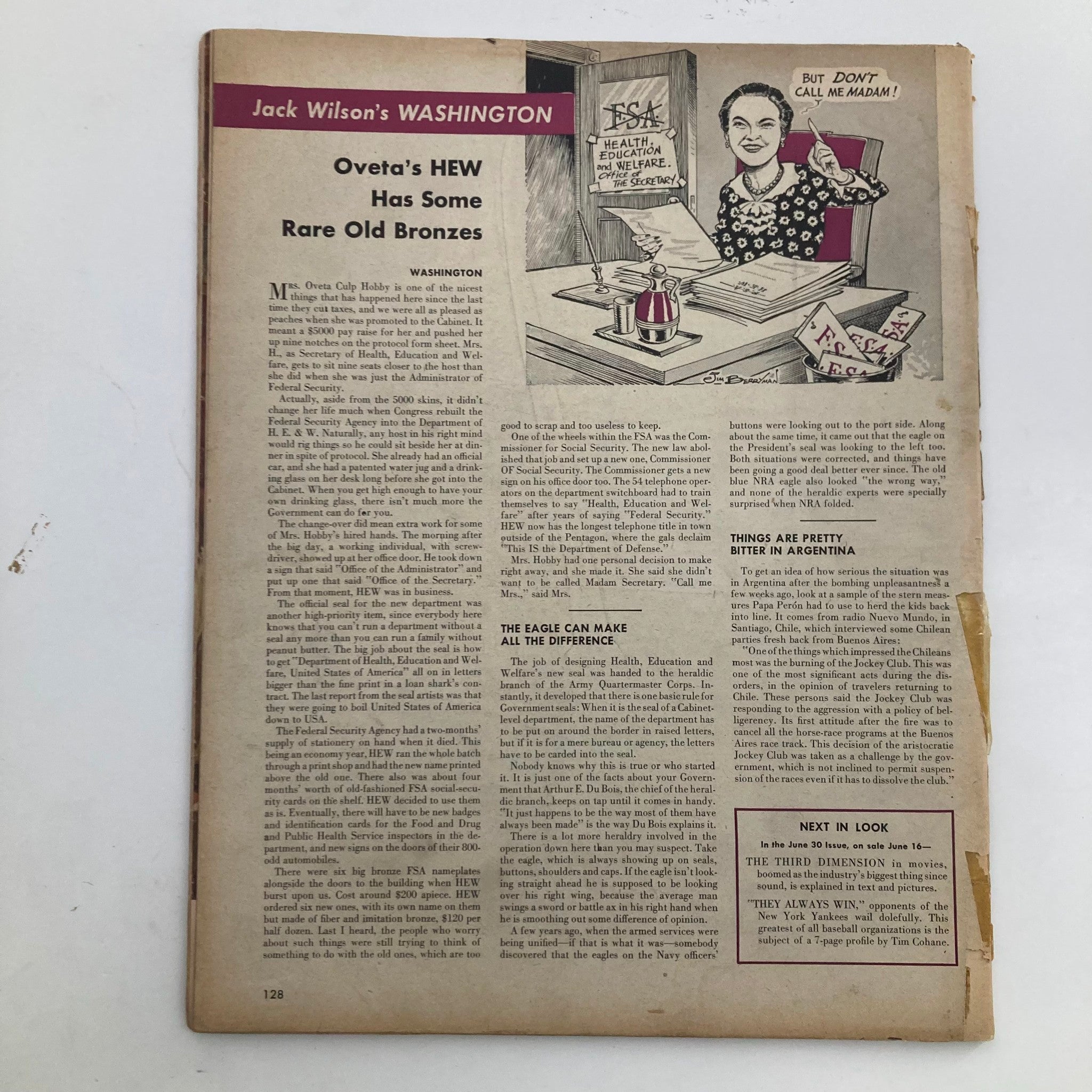 VTG Look Magazine June 16 1953 Sen. Joseph R. McCarthy No Label