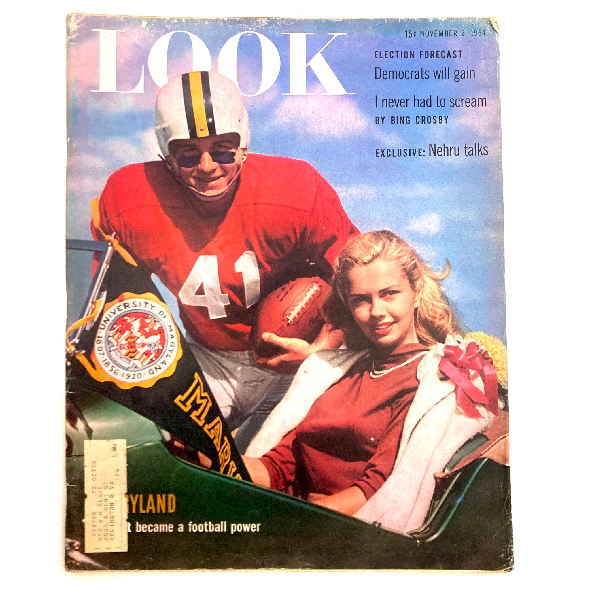 VTG Look Magazine November 2 1954 Dick Bielski and Leoma Naughton Cover