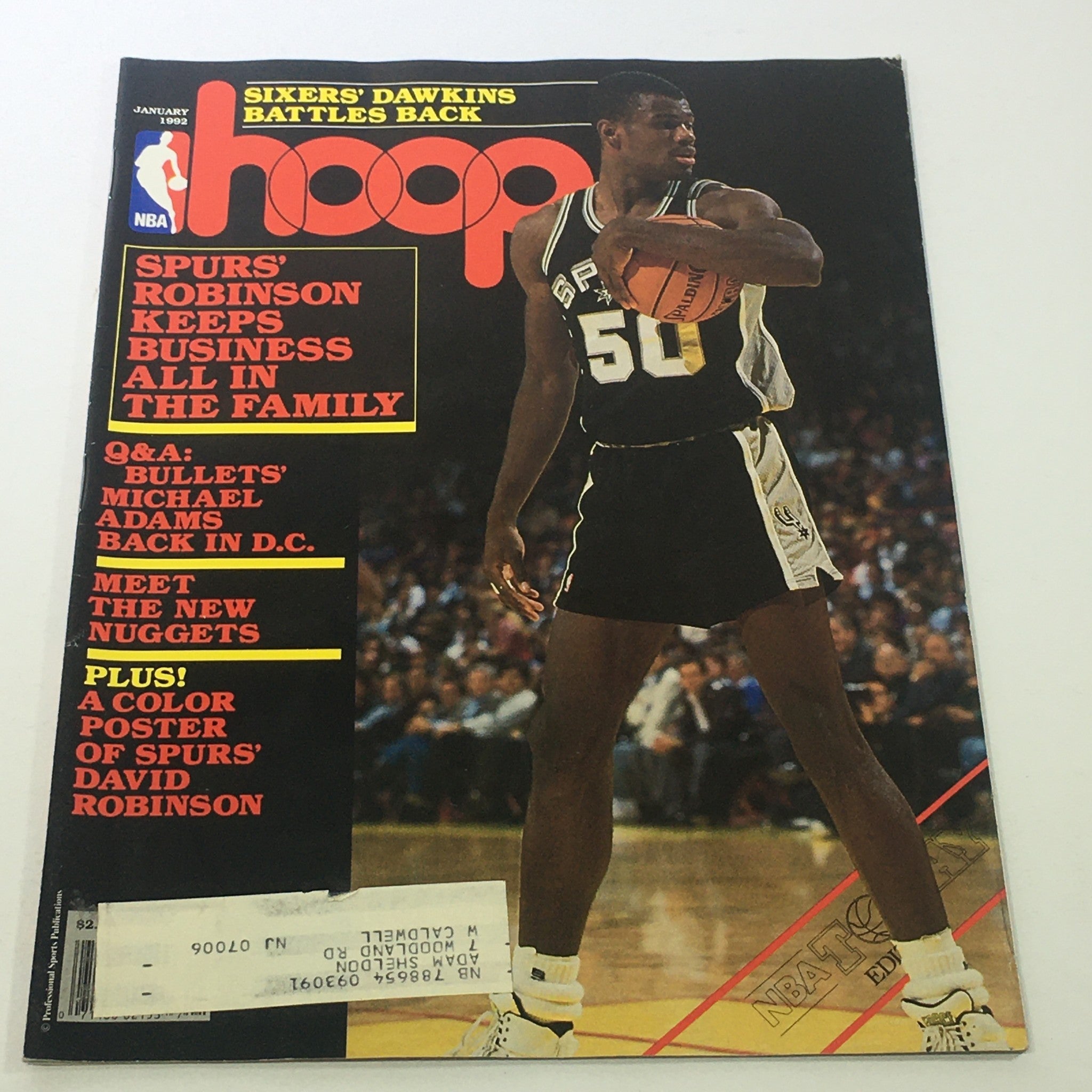 Hoop NBA Magazine: January 1992 - David Robinson Keeps Business All in Family