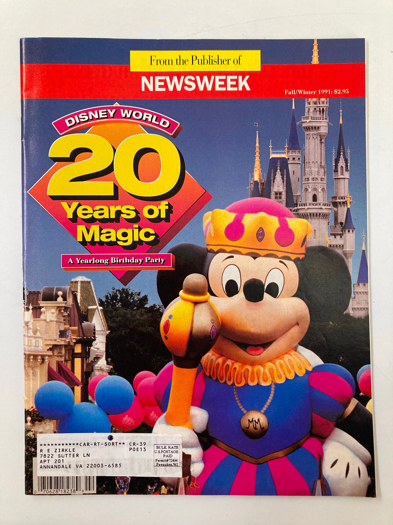 Newsweek Magazine Fall Winter 1991 Disney World 20 Years of Magic Party VG