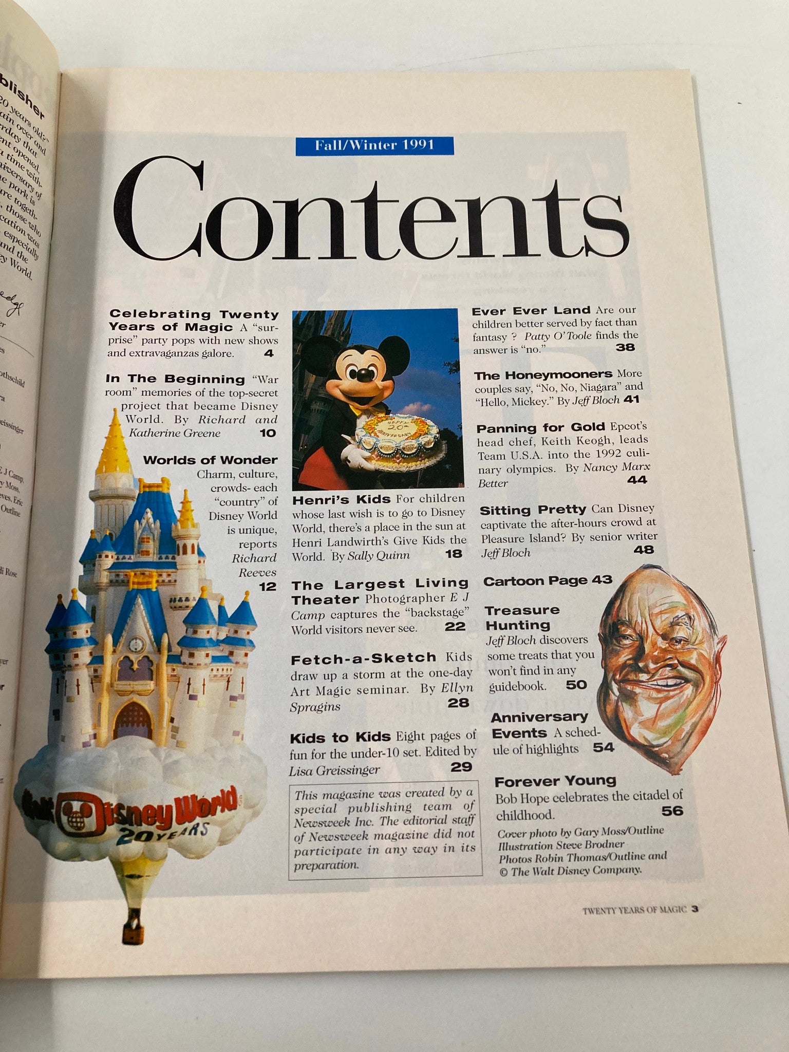 Newsweek Magazine Fall Winter 1991 Disney World 20 Years of Magic Party VG