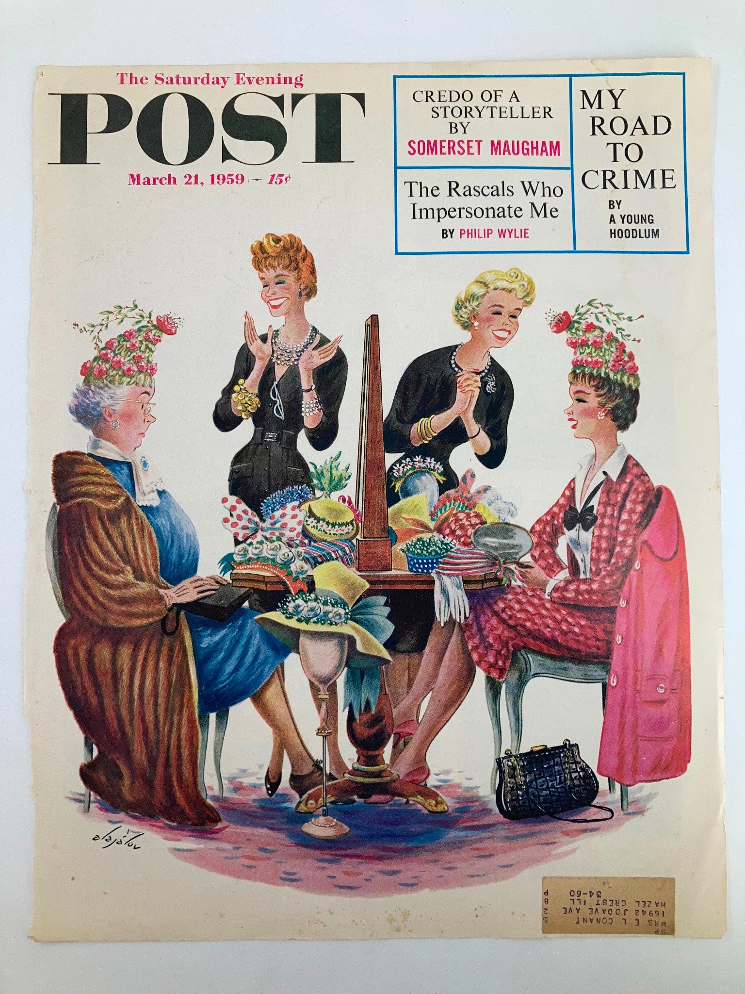 COVER ONLY The Saturday Evening Post March 21 1959 My Road To Crime