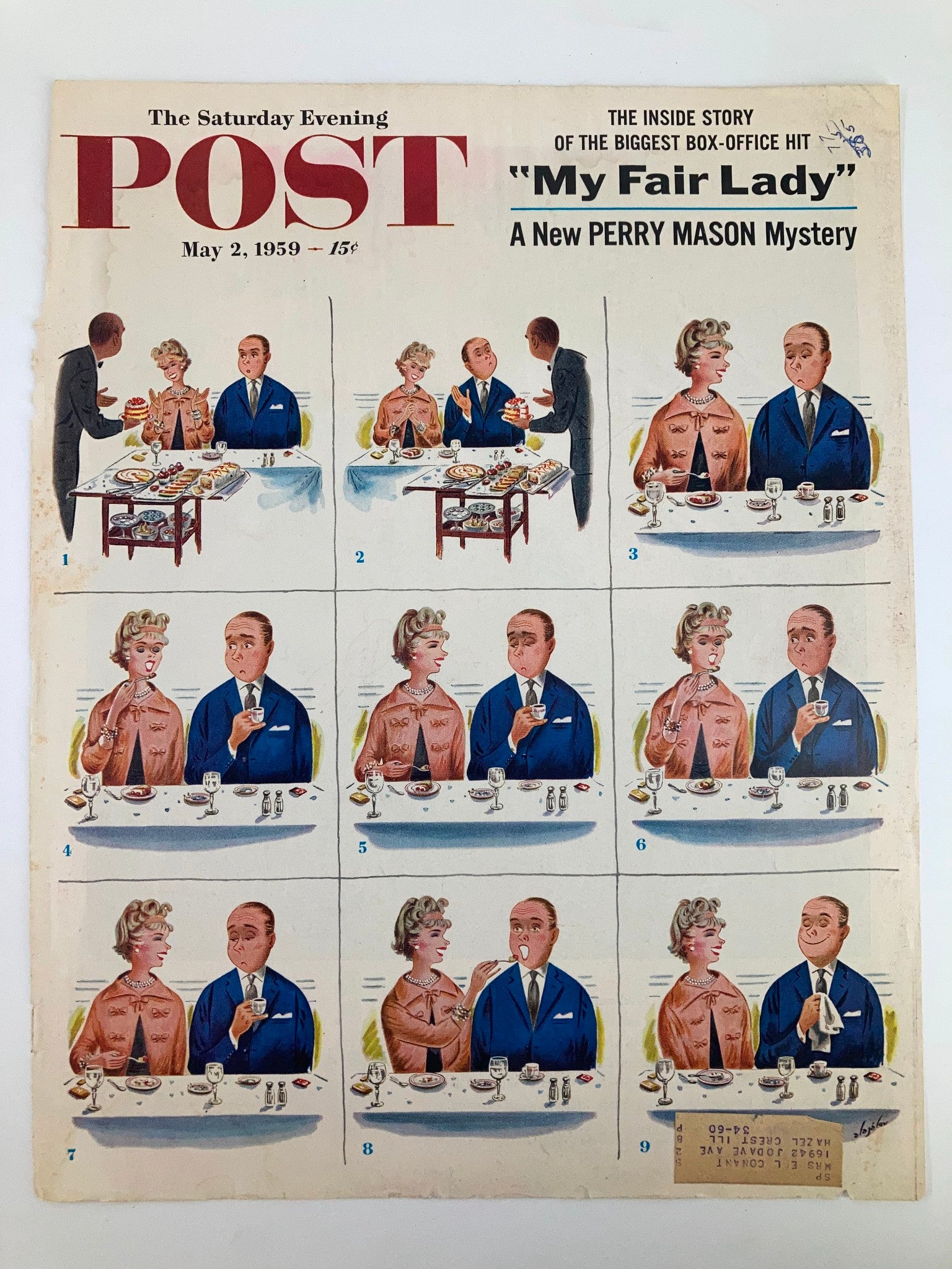 COVER ONLY The Saturday Evening Post May 2 1959 My Fair Lady by Perry Mason