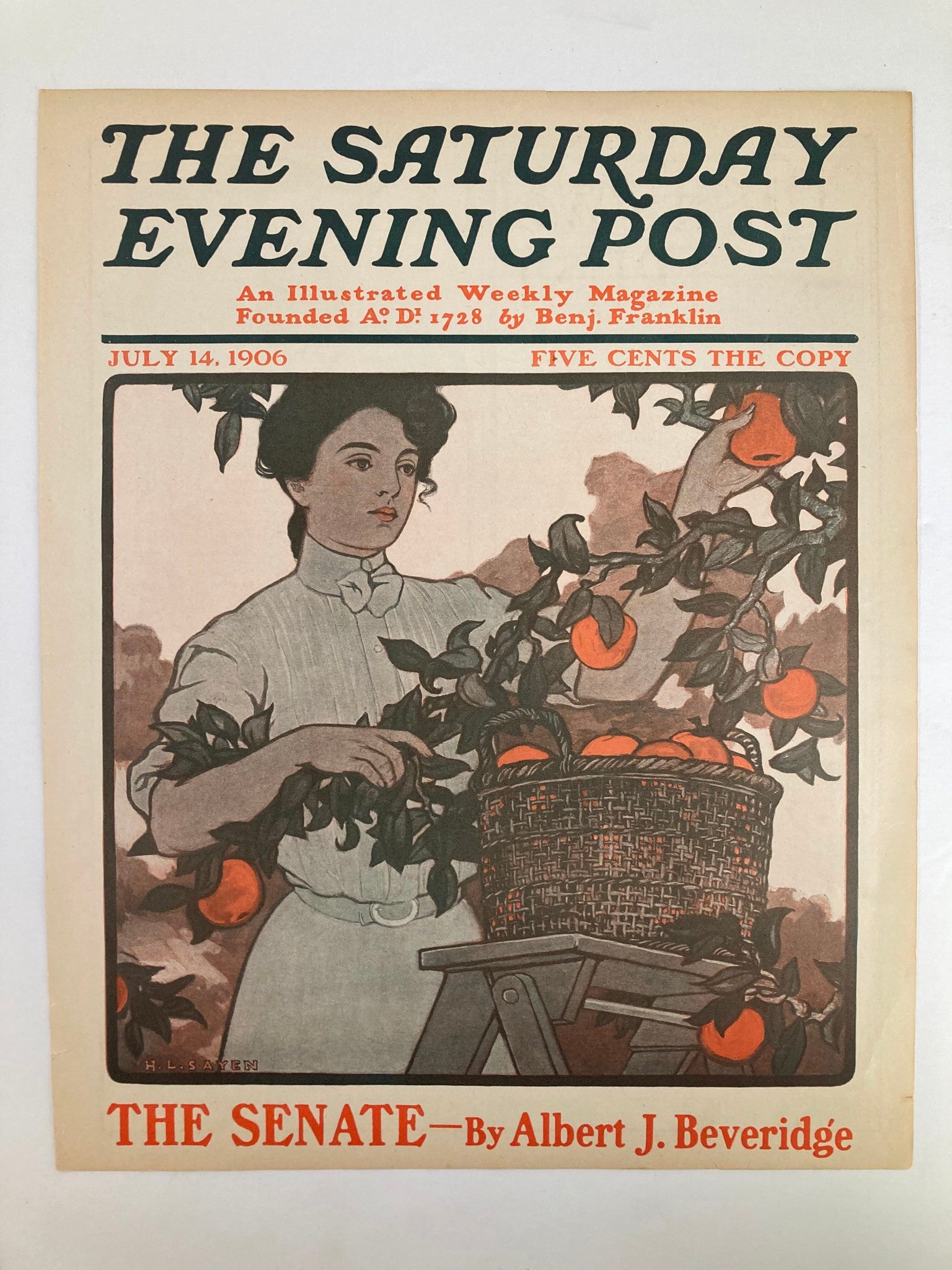 COVER ONLY The Saturday Evening Post July 14 1906 The Senate by Albert Beveridge