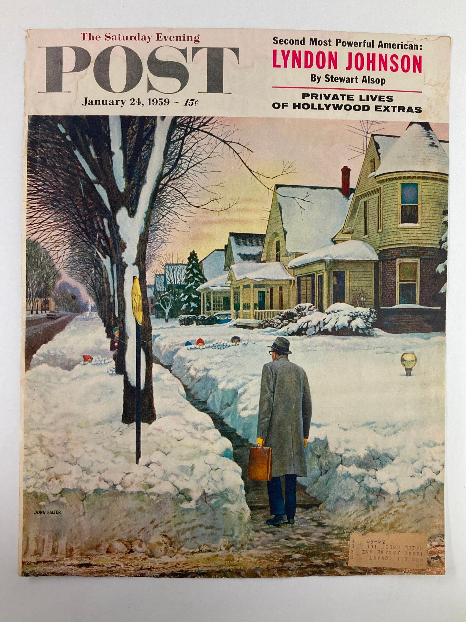 COVER ONLY The Saturday Evening Post January 24 1959 Lyndon B. Johnson