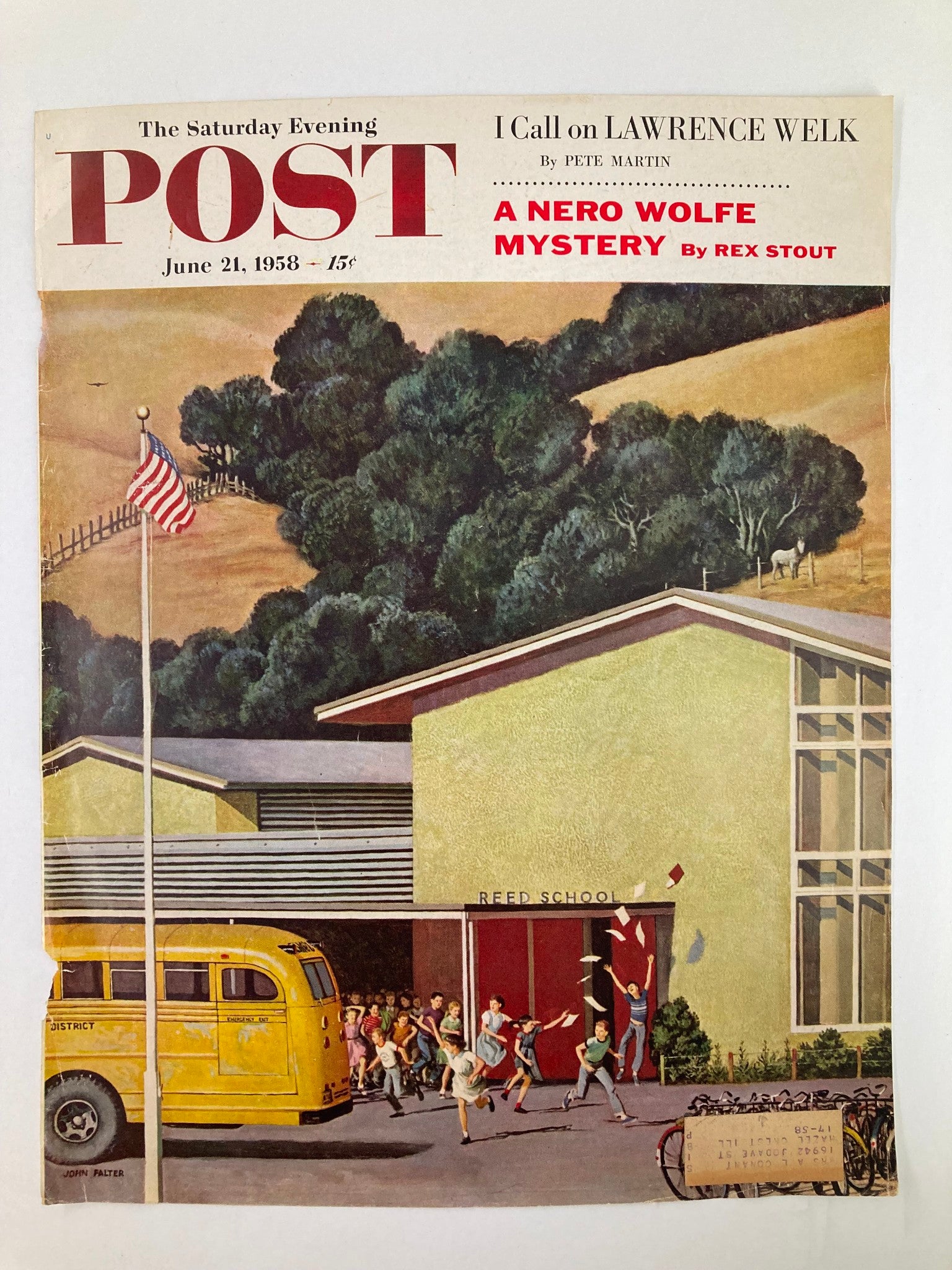 COVER ONLY The Saturday Evening Post June 21 1958 A Nero Wolfe Mystery