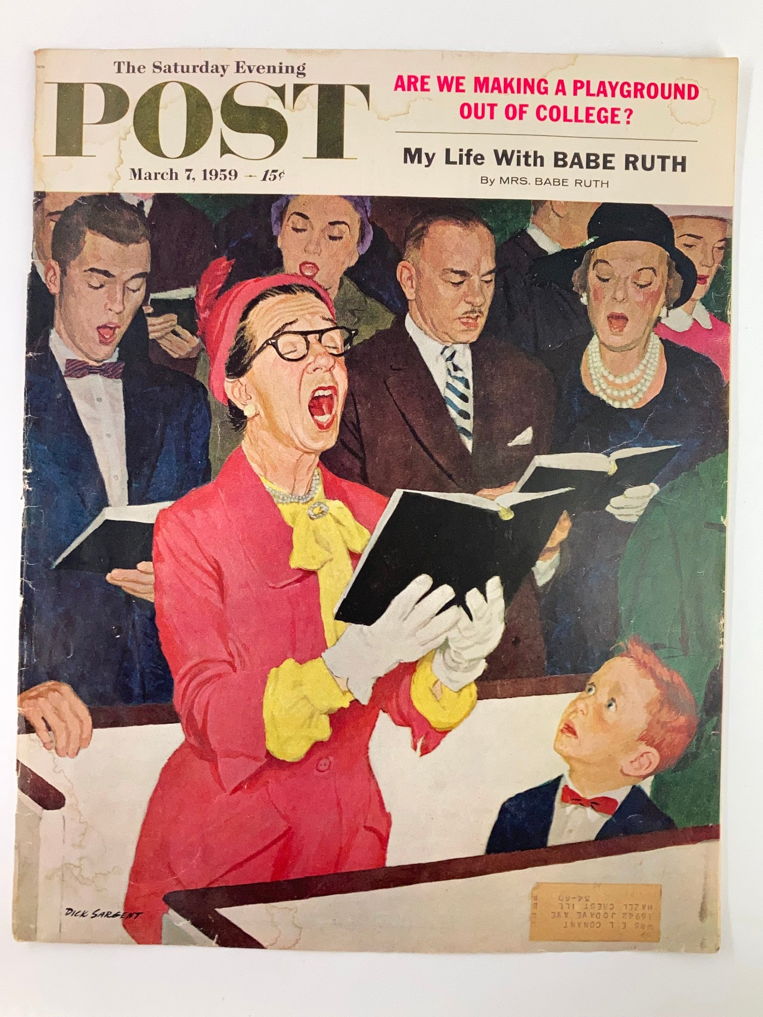 COVER ONLY The Saturday Evening Post March 7 1959 My Life with Babe Ruth