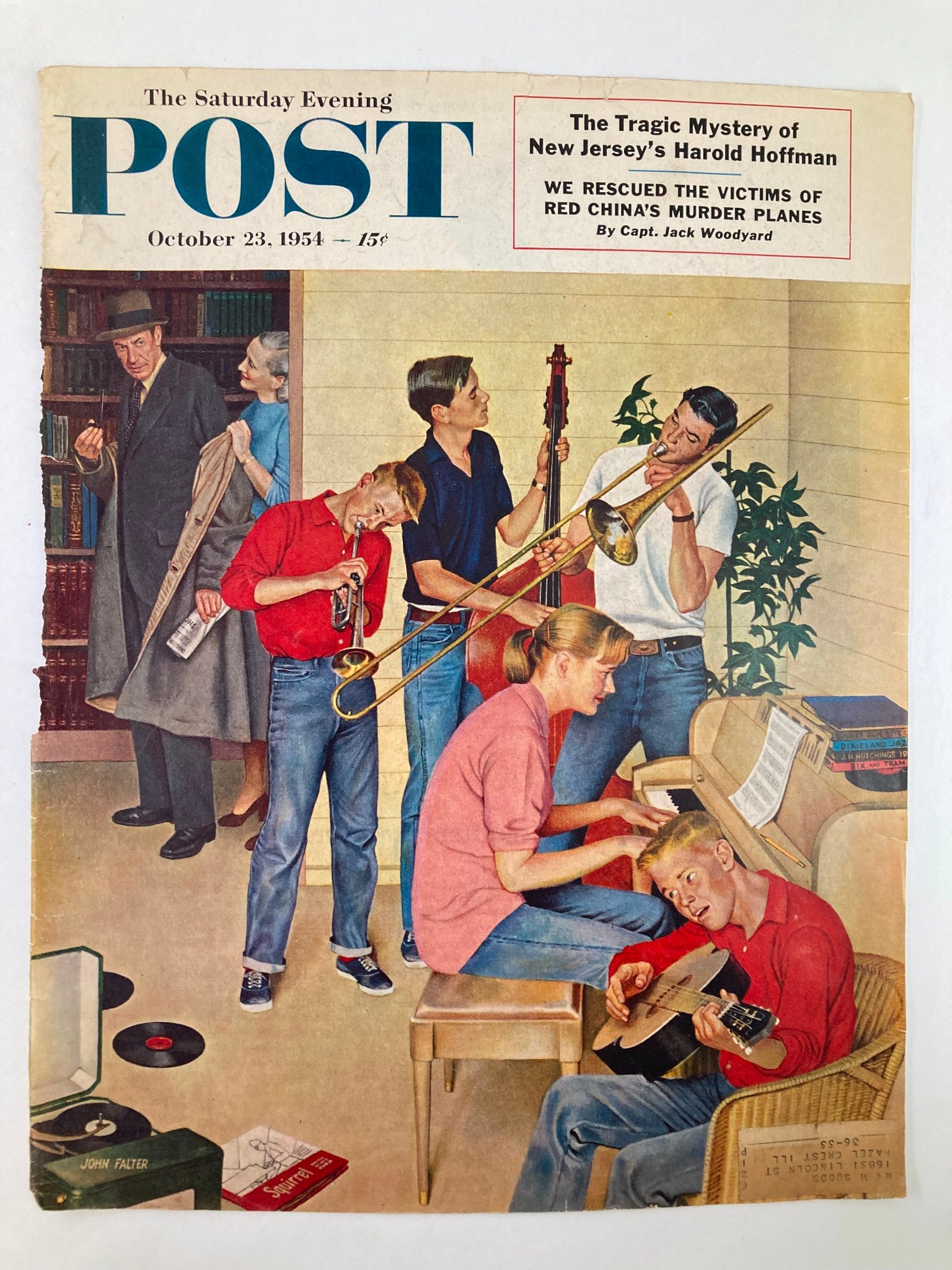 COVER ONLY The Saturday Evening Post October 23 1954 New Jersey's Harold Hoffman