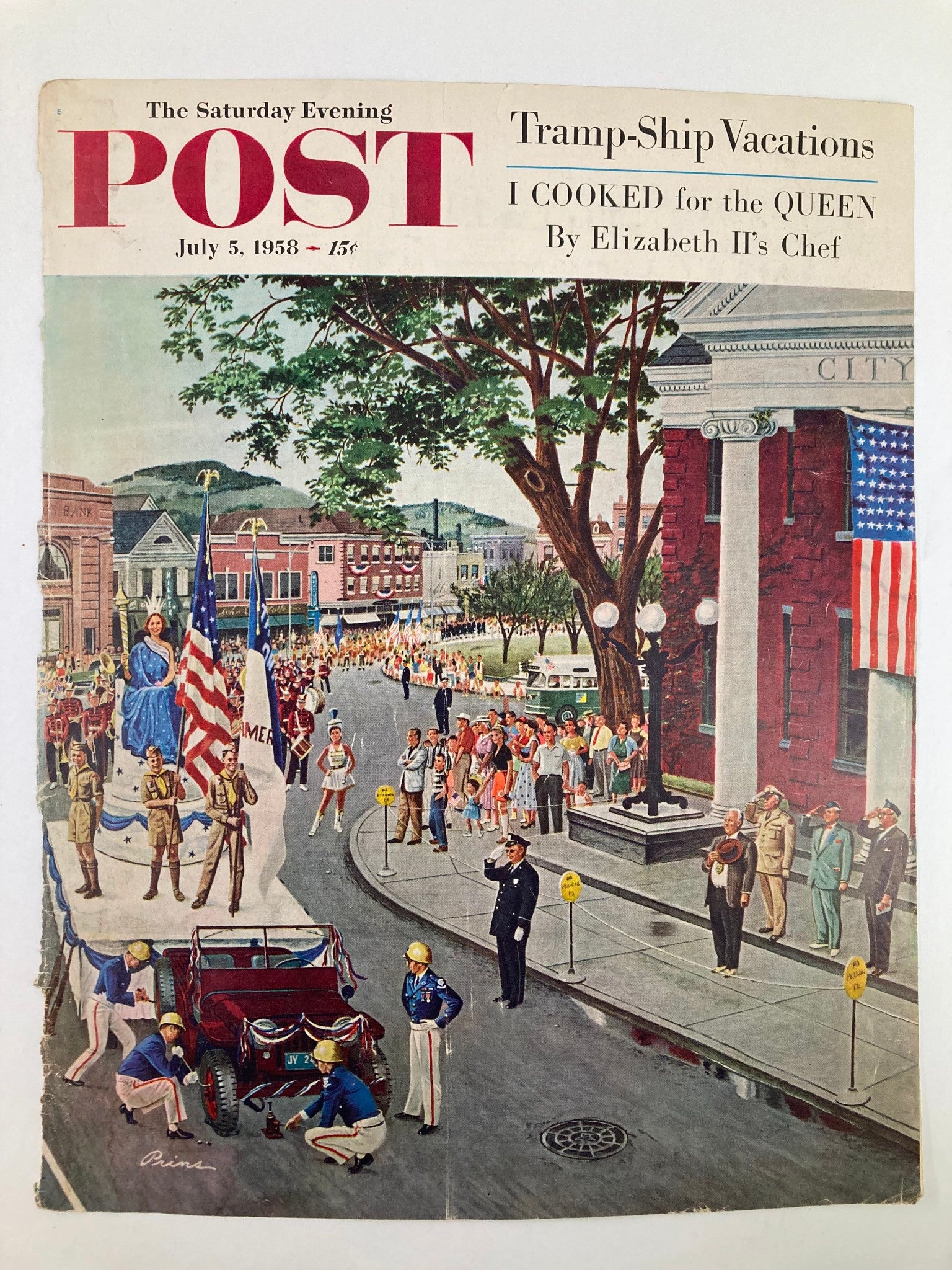 COVER ONLY The Saturday Evening Post July 5 1958 I Cooked for the Queen No Label