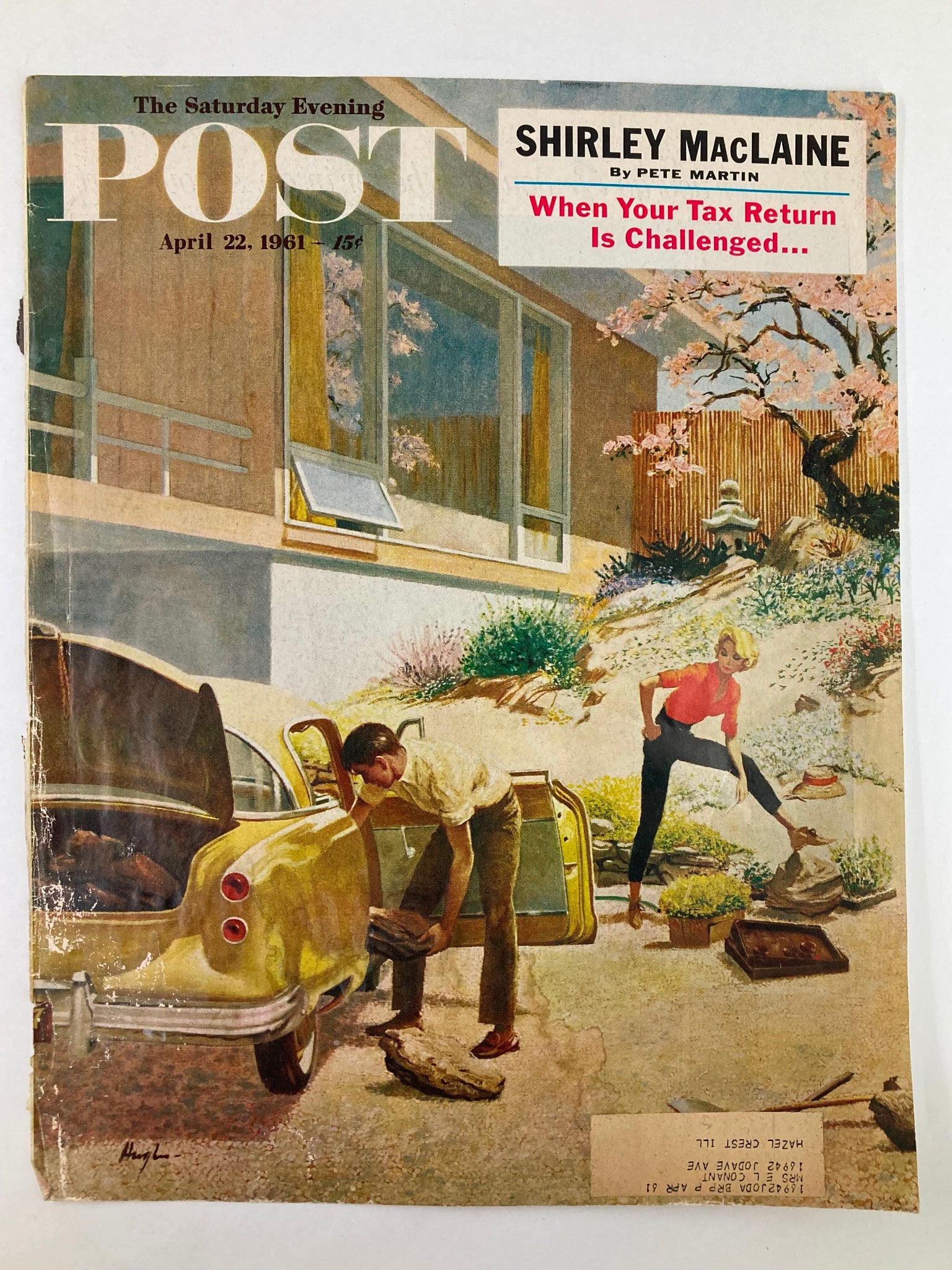 COVER ONLY The Saturday Evening Post April 22 1961 Shirley MacLaine