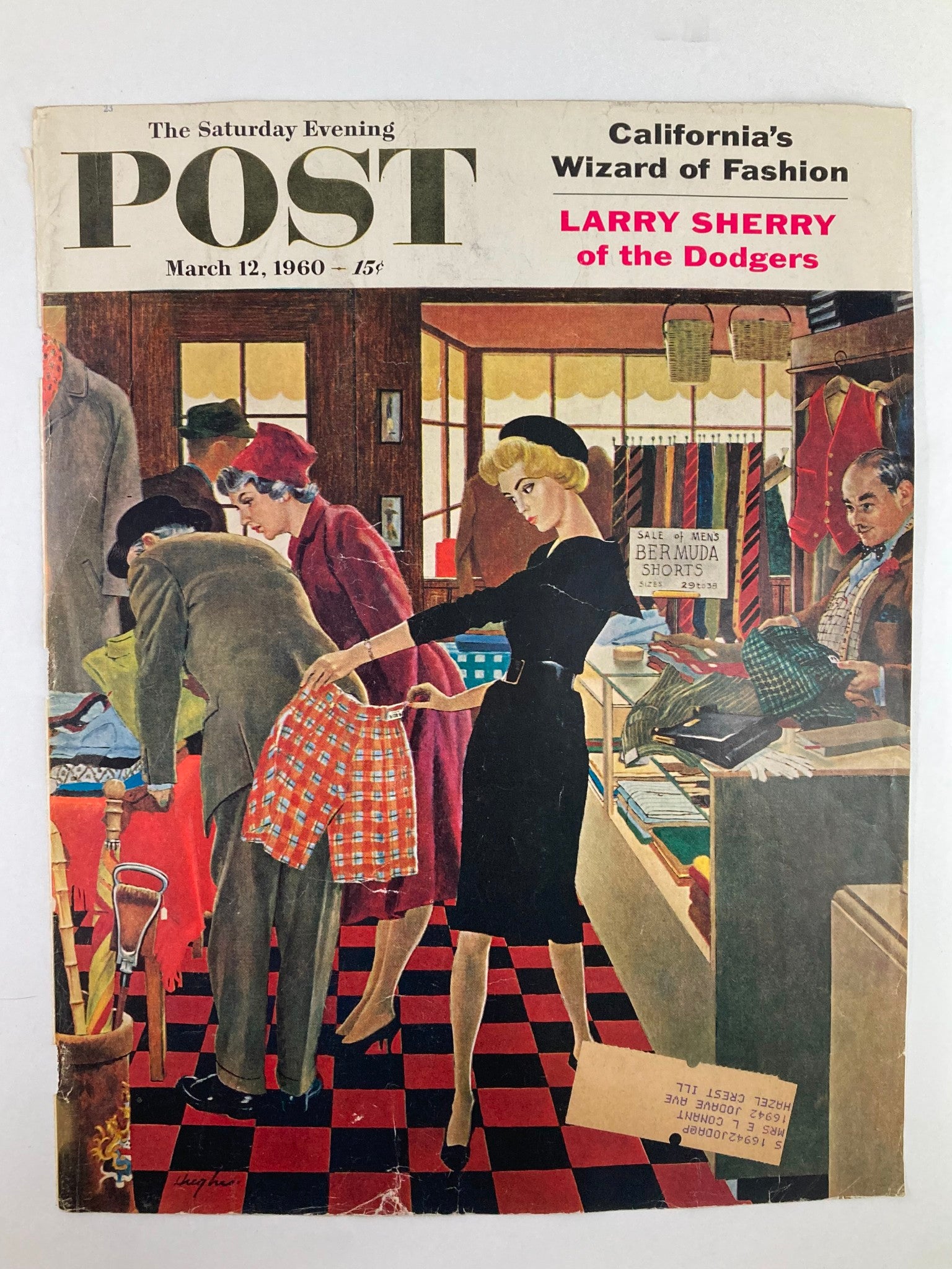 COVER ONLY The Saturday Evening Post March 12 1960 Larry Sherry of the Dodgers