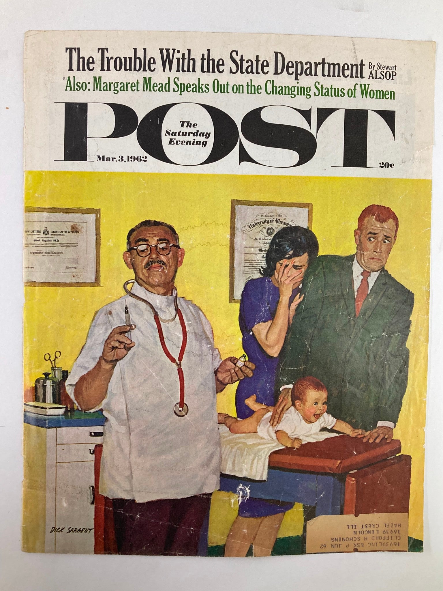 COVER ONLY The Saturday Evening Post March 3 1962 Margaret Mead Speaks Out