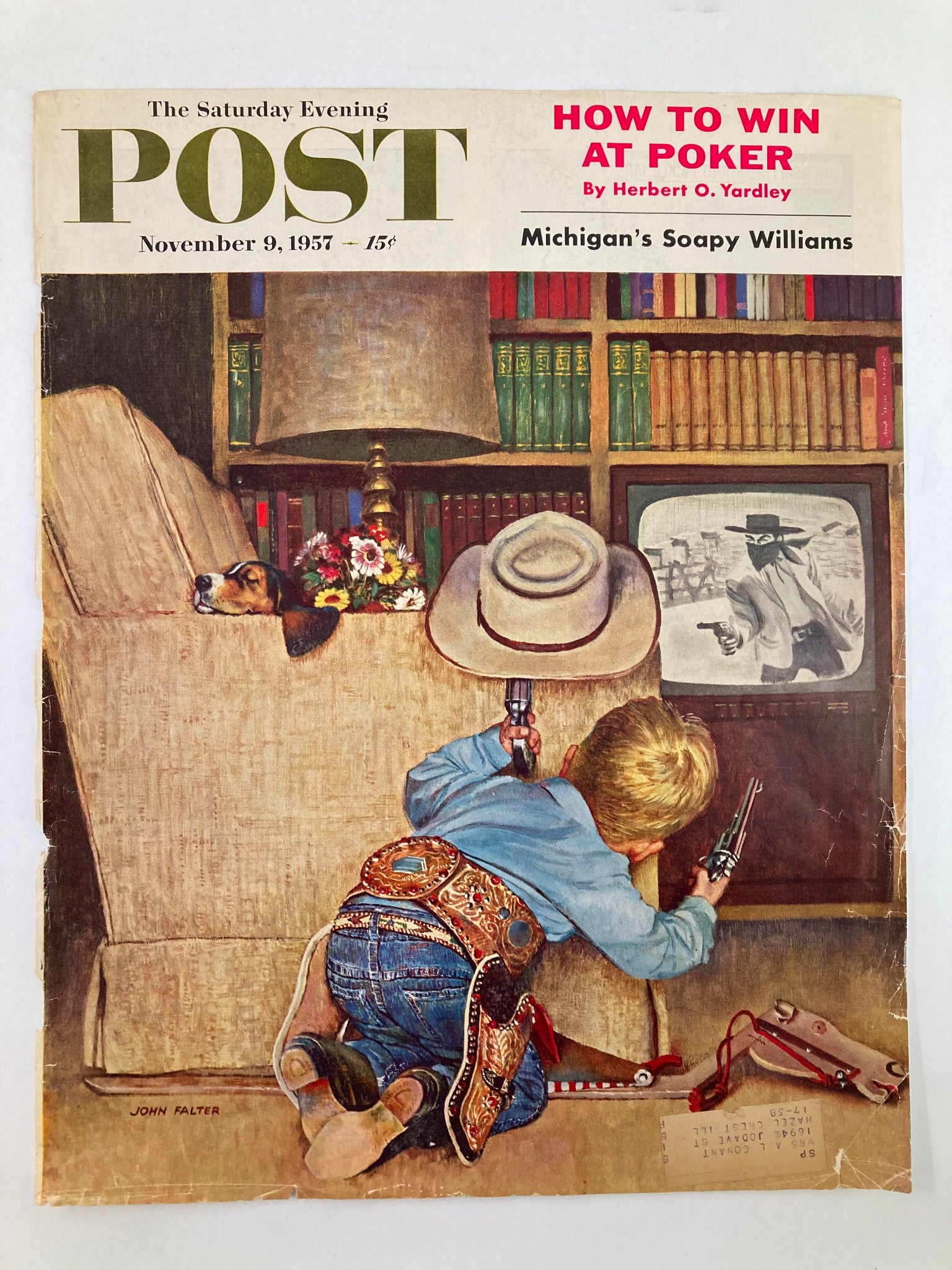 COVER ONLY The Saturday Evening Post November 9 1957 Michigan's Soapy Williams