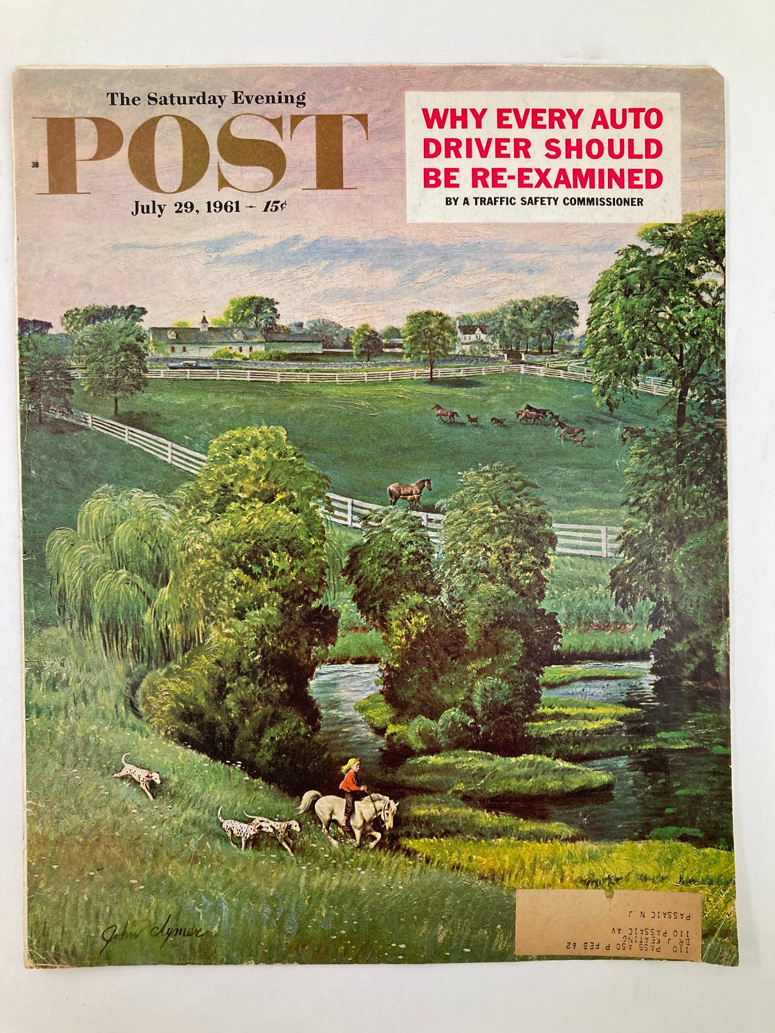 COVER ONLY The Saturday Evening Post July 29 1961 Auto Driver Should Re-Examined