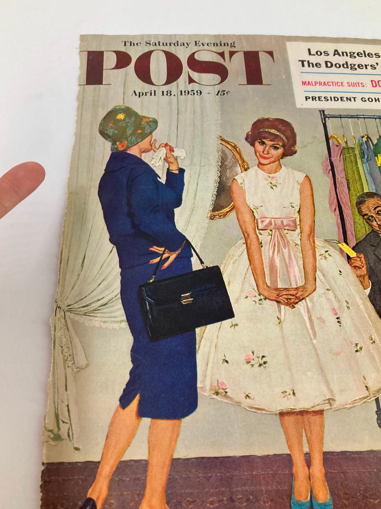 COVER ONLY The Saturday Evening Post April 18 1959 Pres. Goheen of Princeton