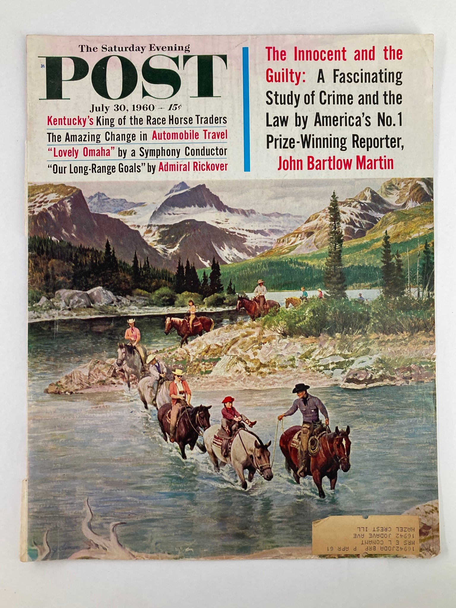 COVER ONLY The Saturday Evening Post July 30 1960 The Innocent and The Guilty