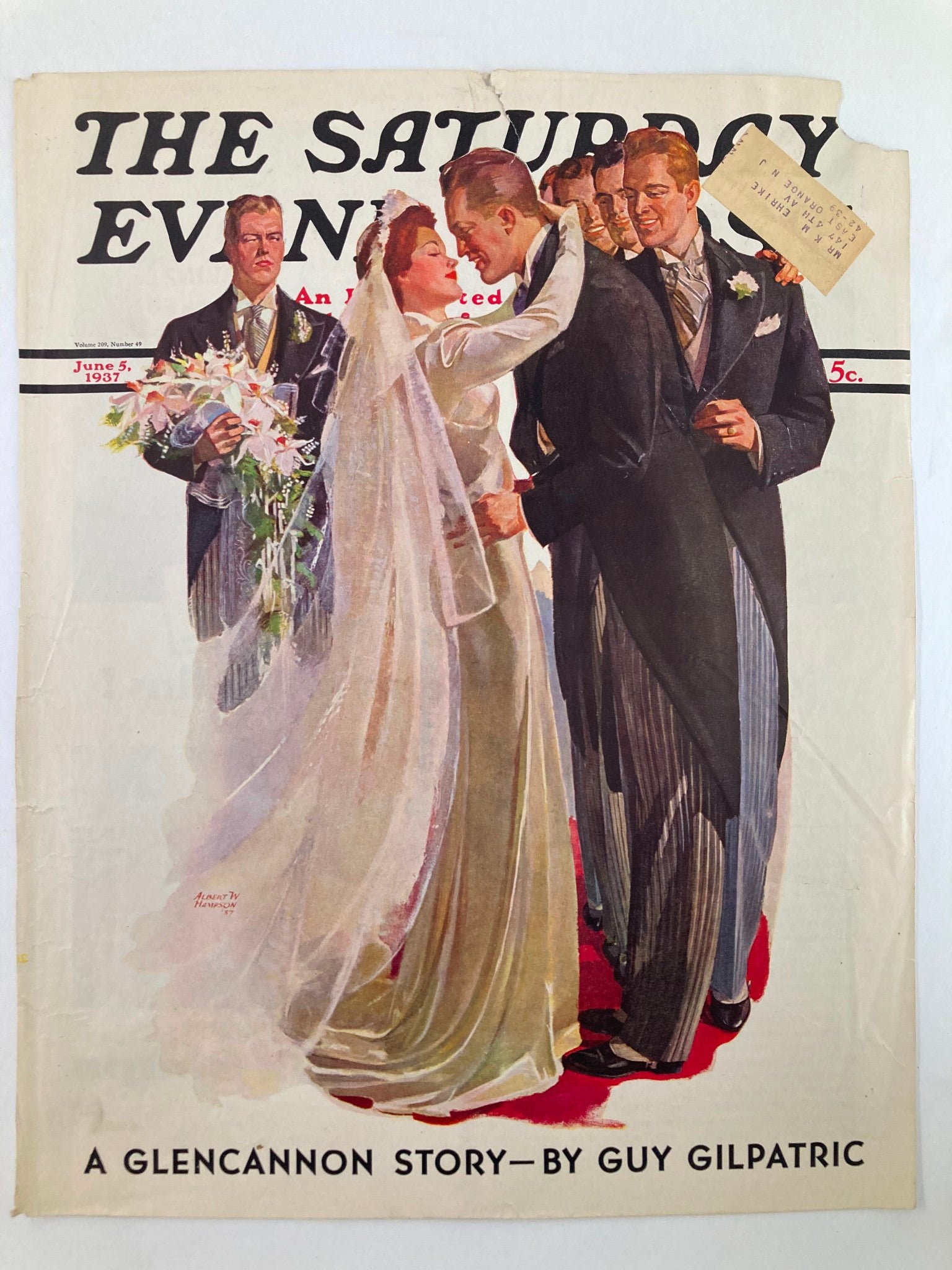 COVER ONLY The Saturday Evening Post June 5 1937 A Glencannon Story