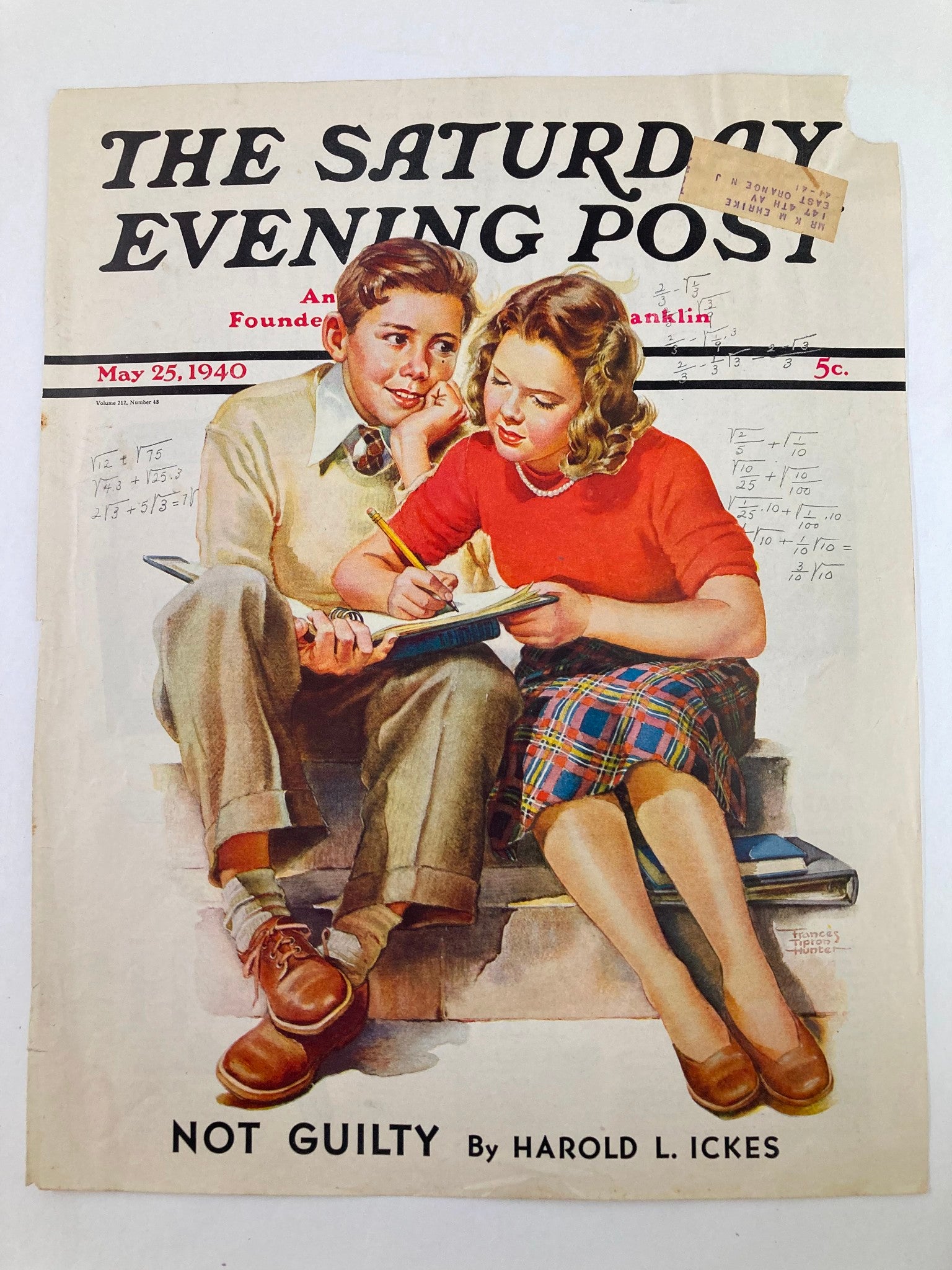 COVER ONLY The Saturday Evening Post May 25 1940 Not Guilty by Harold L. Ickes