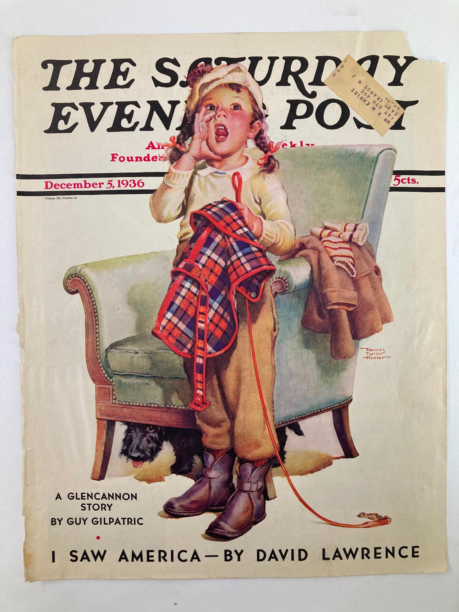 COVER ONLY The Saturday Evening Post December 5 1936 I Saw America