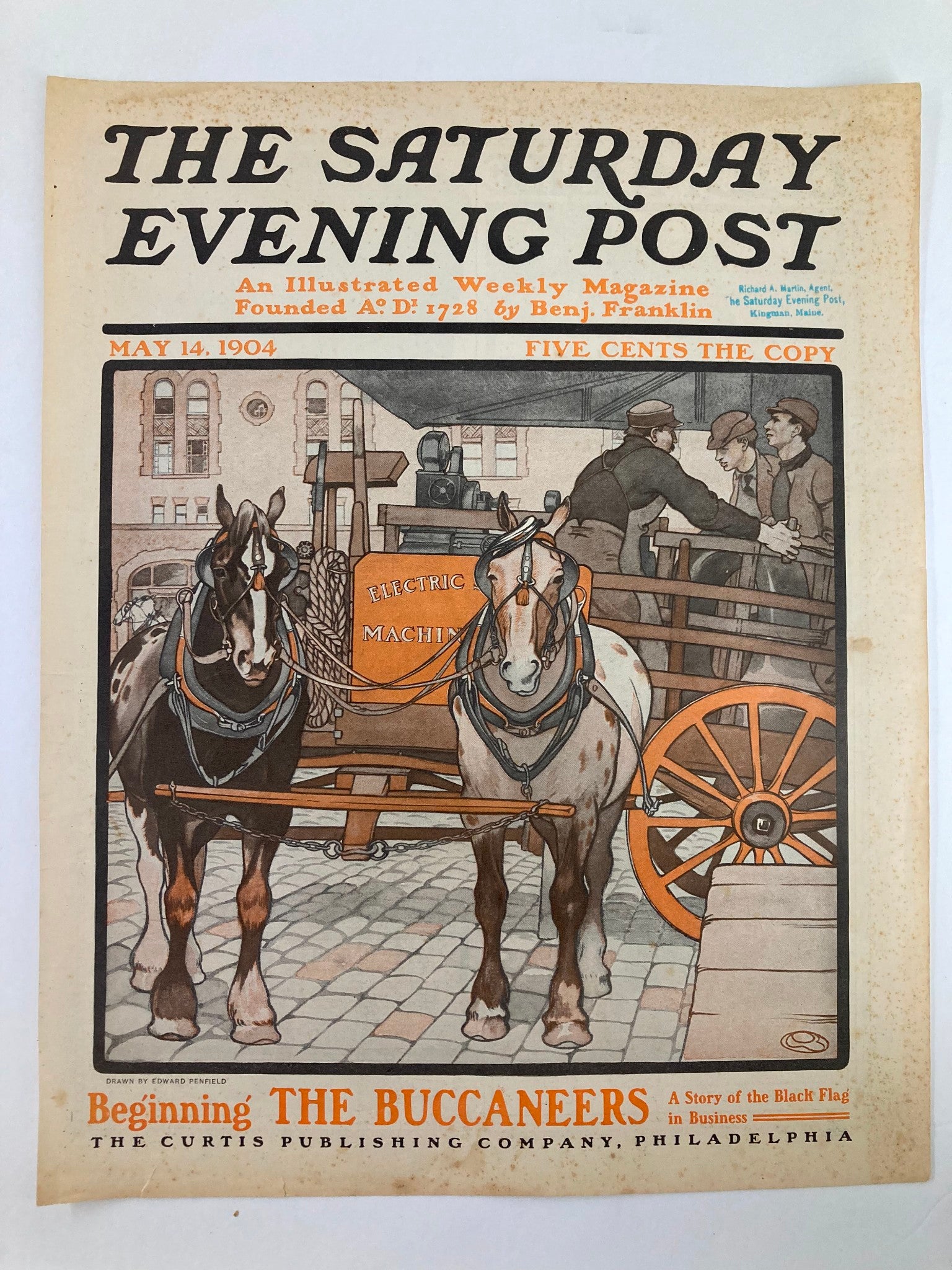 COVER ONLY The Saturday Evening Post May 14 1904 Beginning The Buccaneers