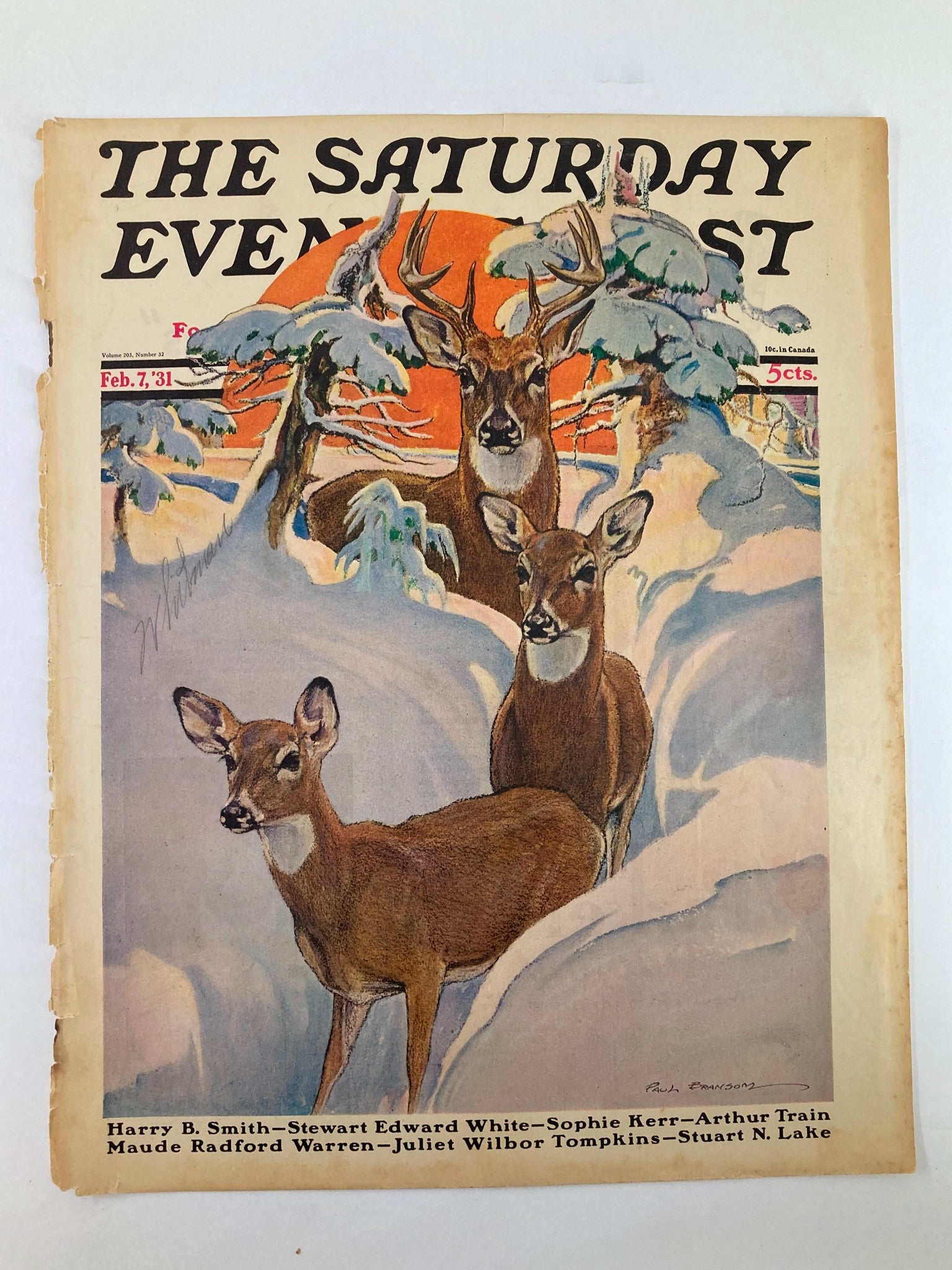 COVER ONLY The Saturday Evening Post February 7 1931 Maude Radford Warren