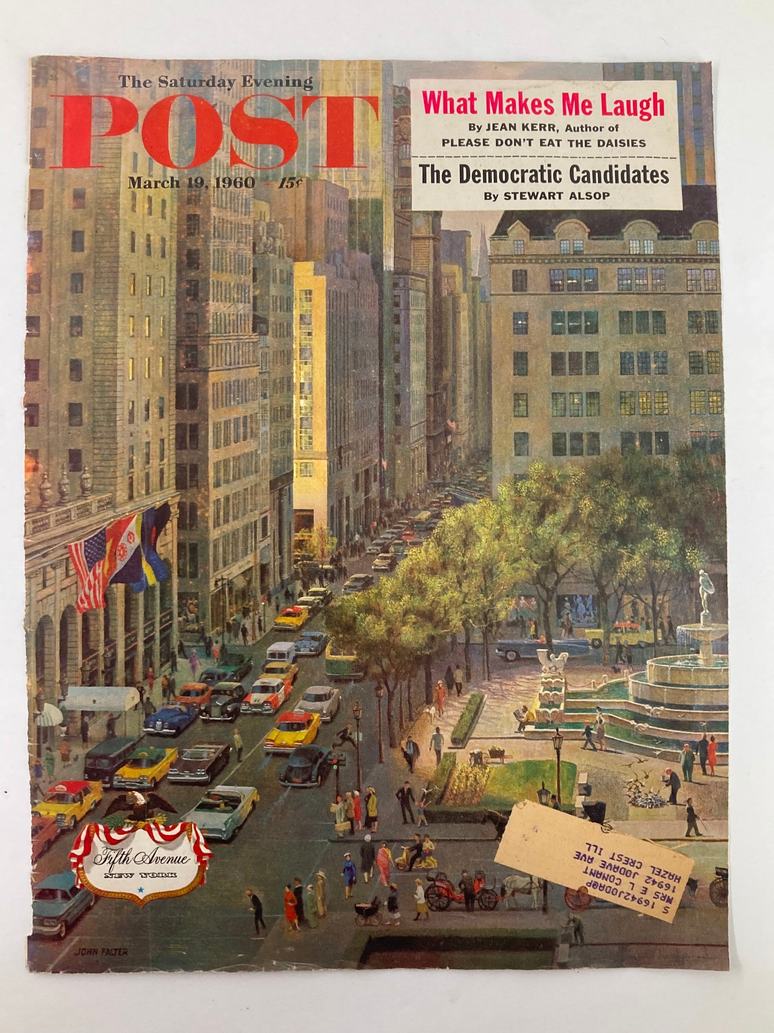 COVER ONLY The Saturday Evening Post March 19 1960 The Democratic Candidates