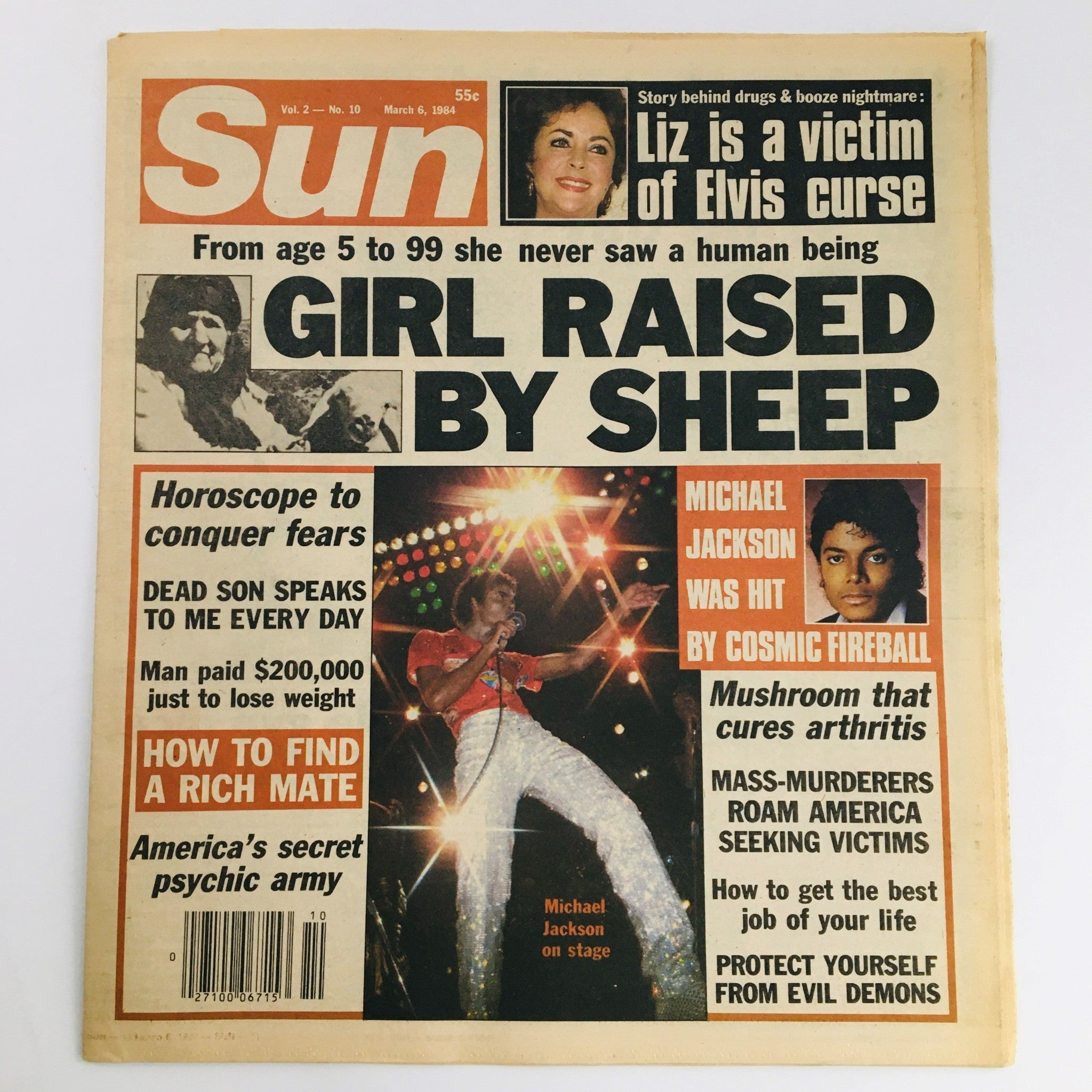 Sun Newspaper Vol 2 #10 March 6 1984 Elizabeth Taylor & Michael Jackson on Stage