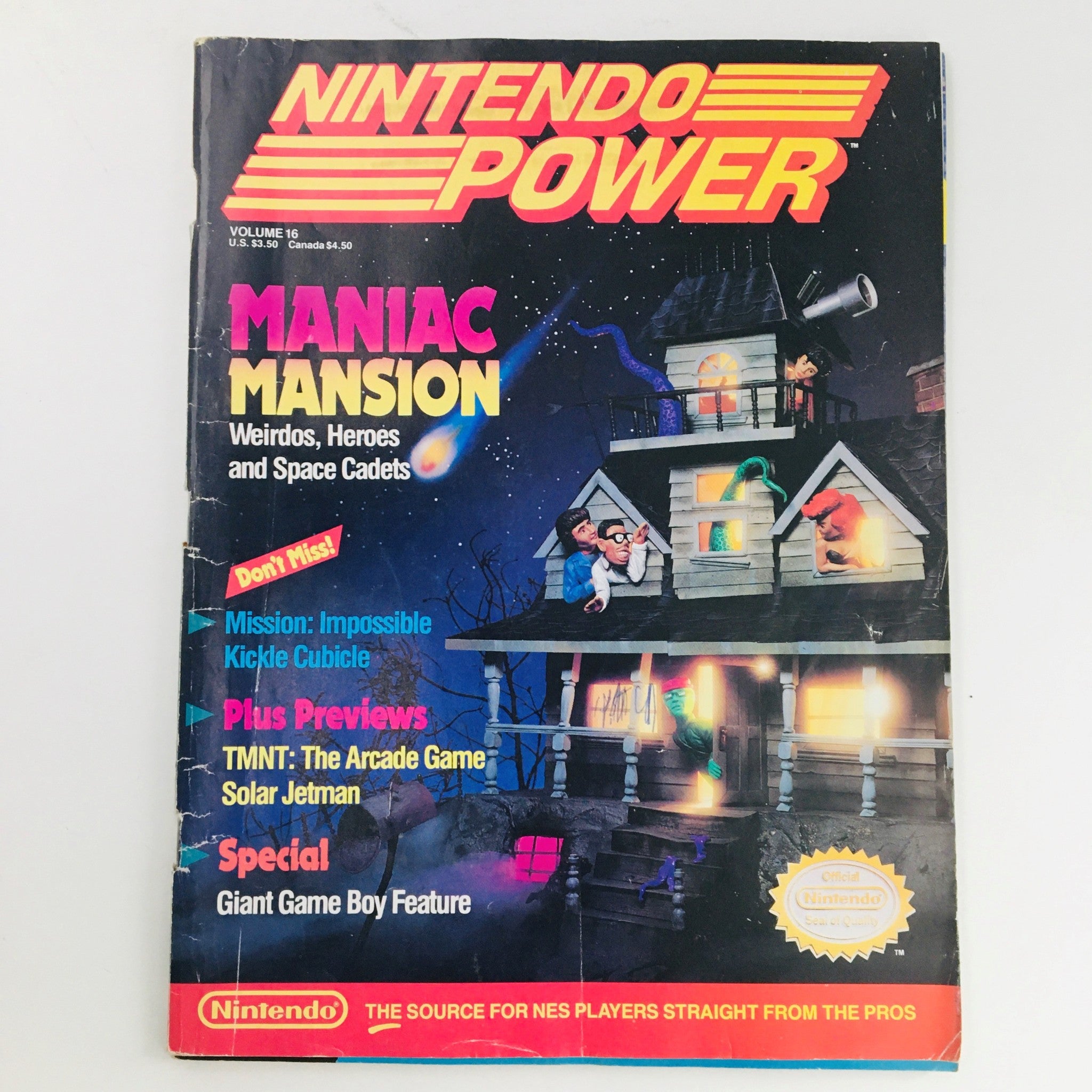 Nintendo Power Magazine Vol 16 September-October 1990 Maniac Mansion Weirdos