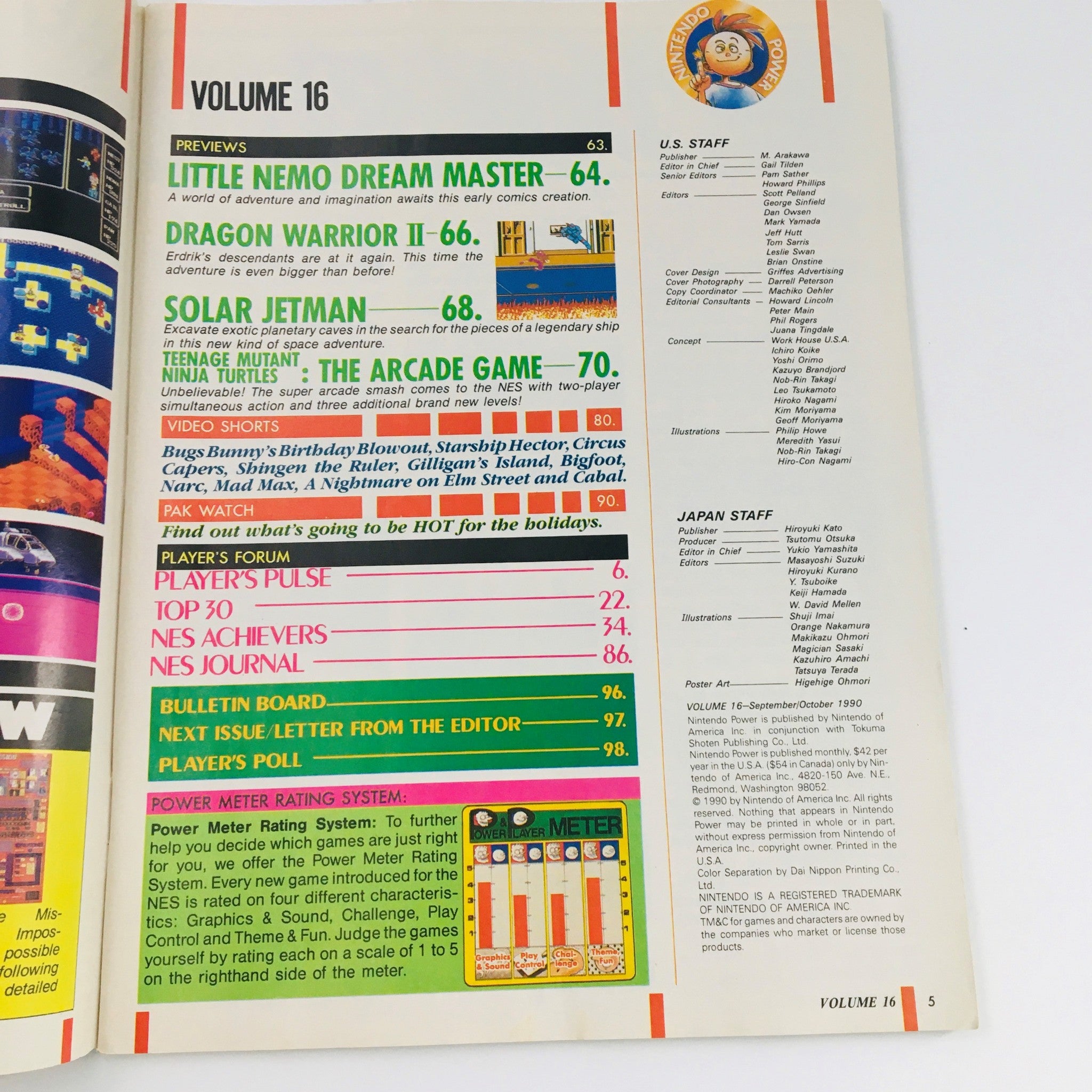 Nintendo Power Magazine Vol 16 September-October 1990 Maniac Mansion Weirdos