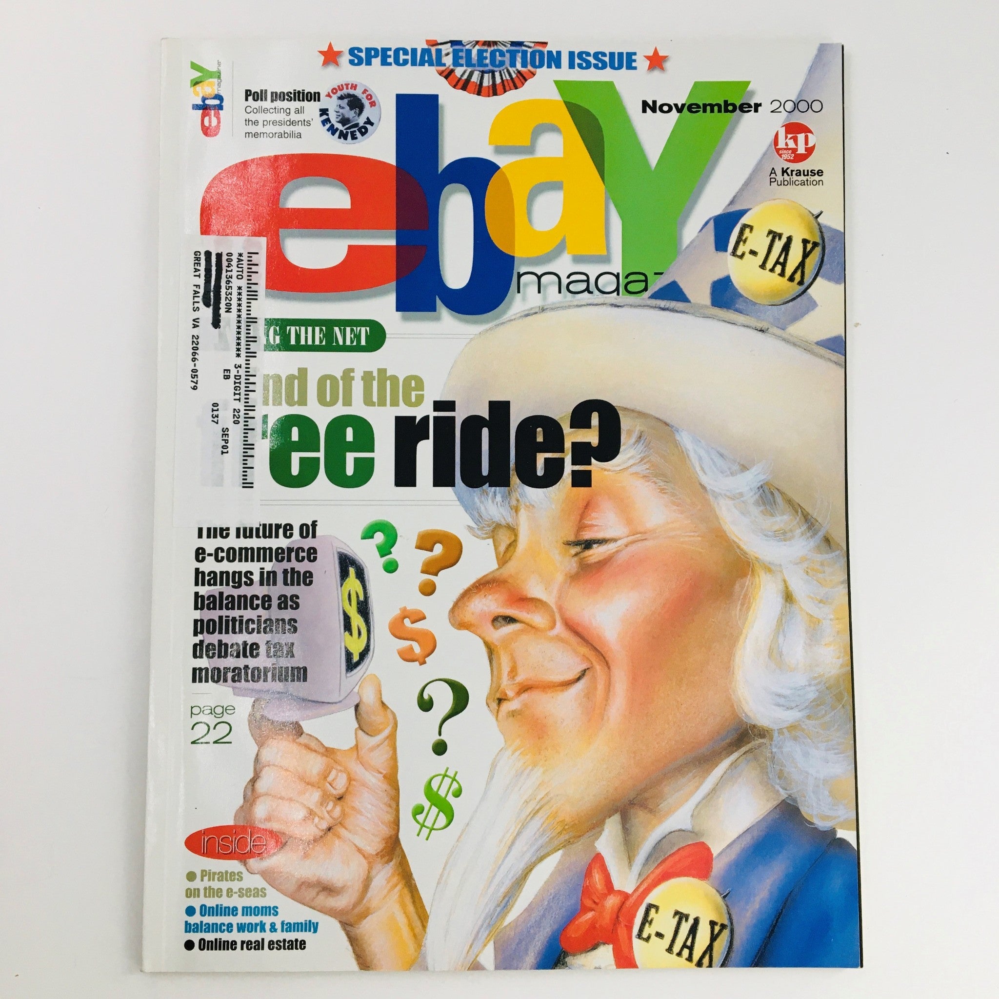 eBay Magazine November 2000 E-Commerce Hangs In Balance Politicians Debate Tax