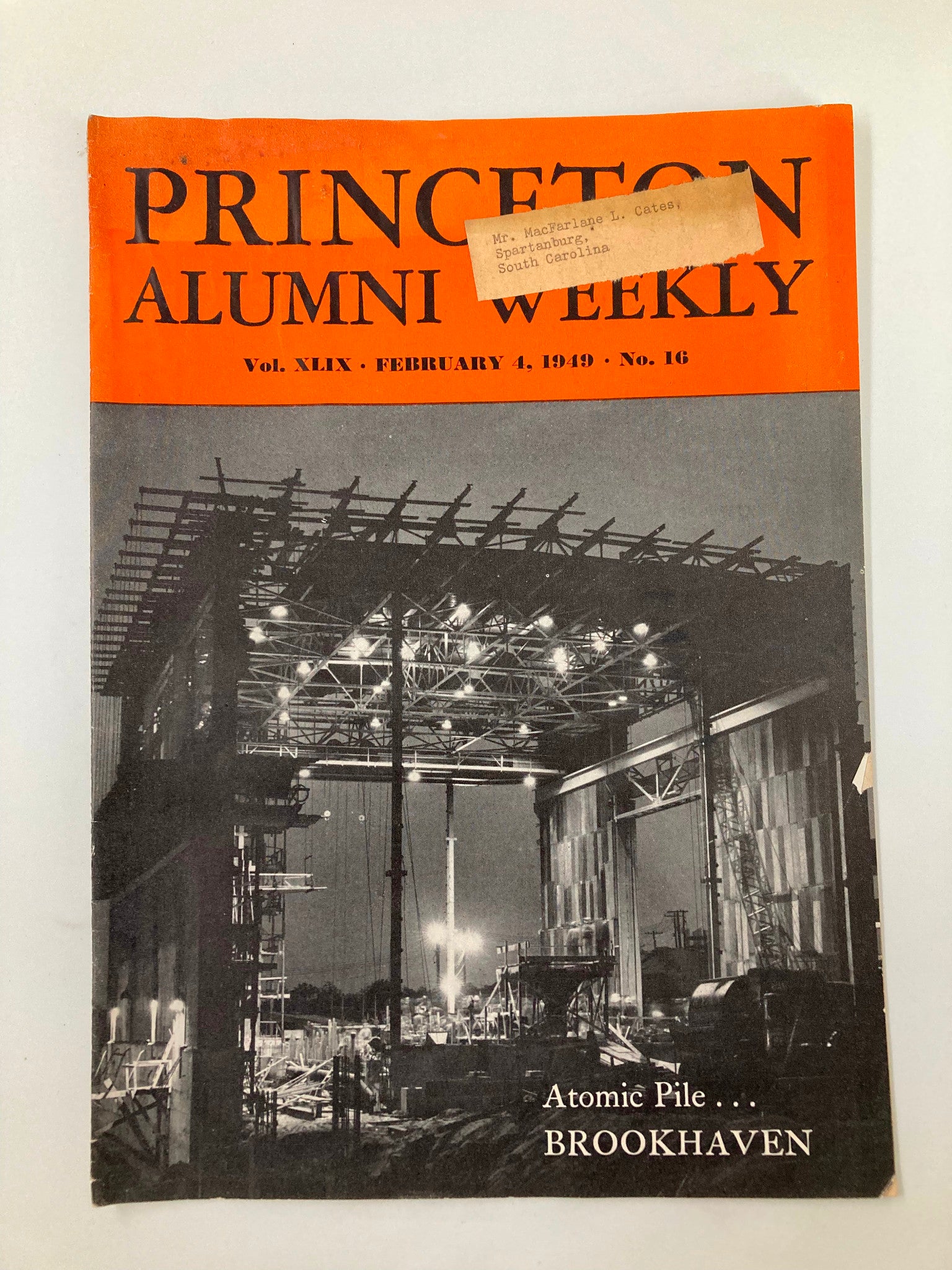 VTG Princeton Alumni Weekly February 4 1949 The Atomic Pile in Brookhaven