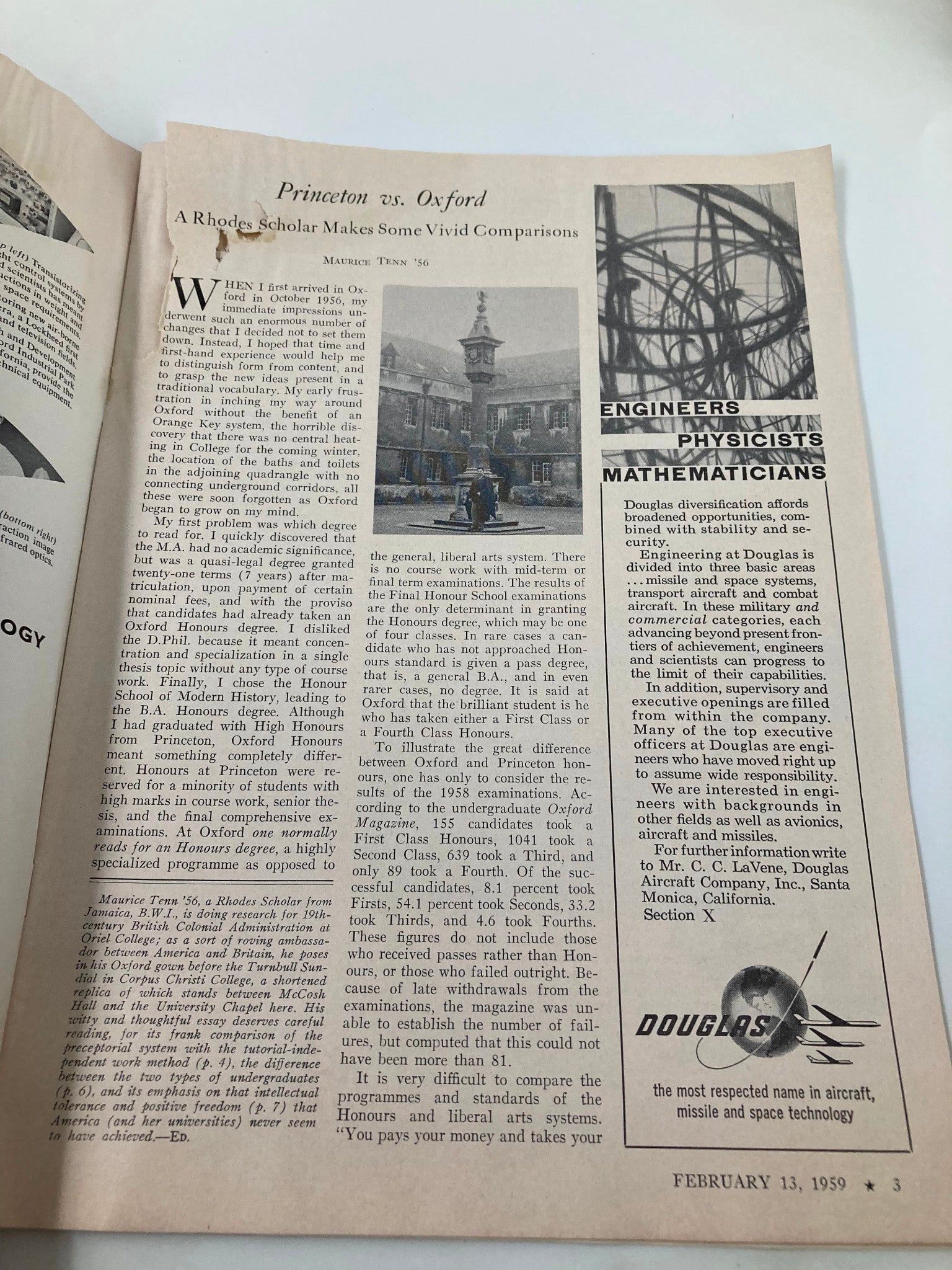 VTG Princeton Alumni Weekly February 13 1959 A Rhodes Scholar Vivid Comparisons