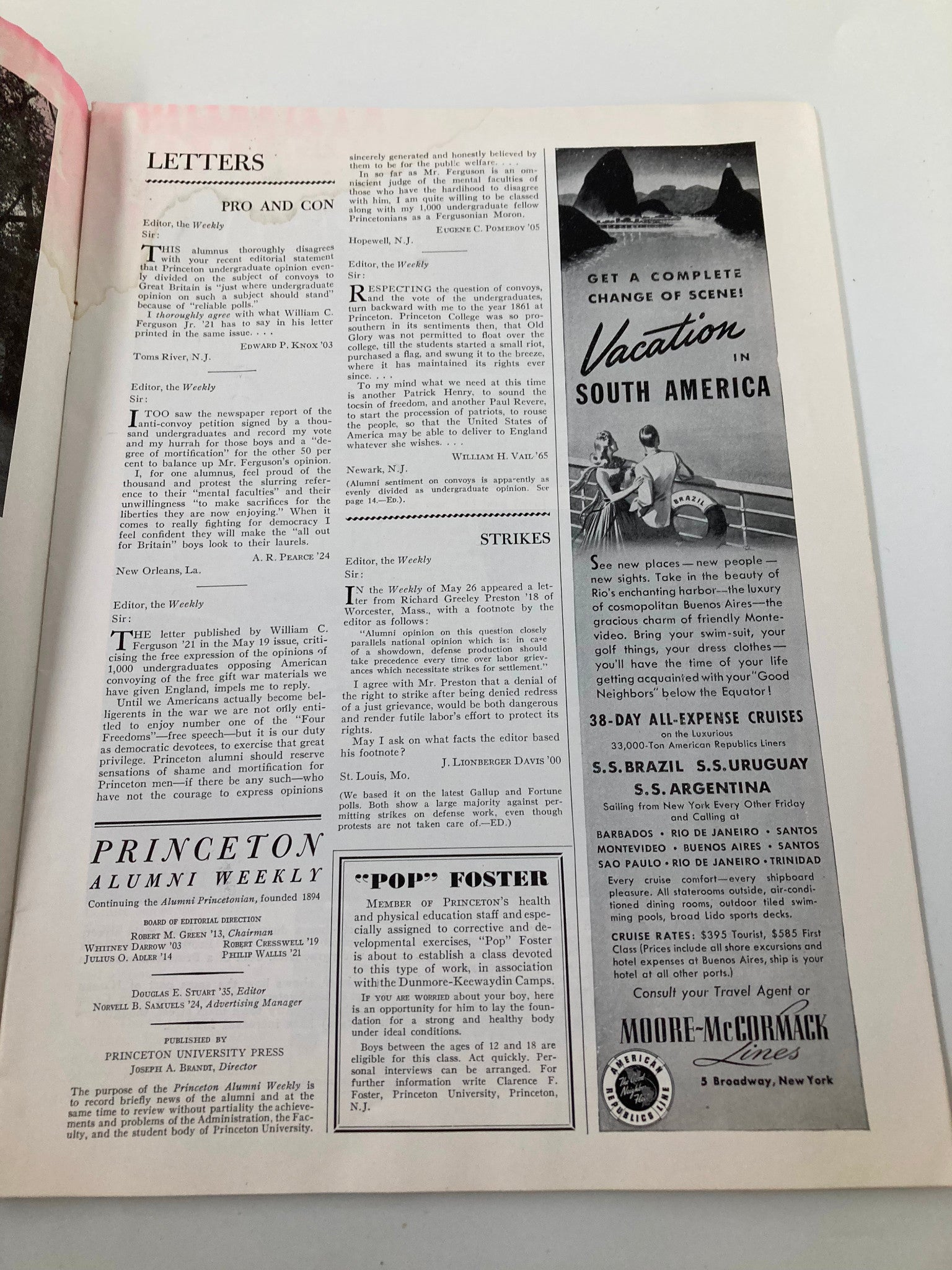 VTG Princeton Alumni Weekly June 9 1941 Respecting The Questions of Convoy