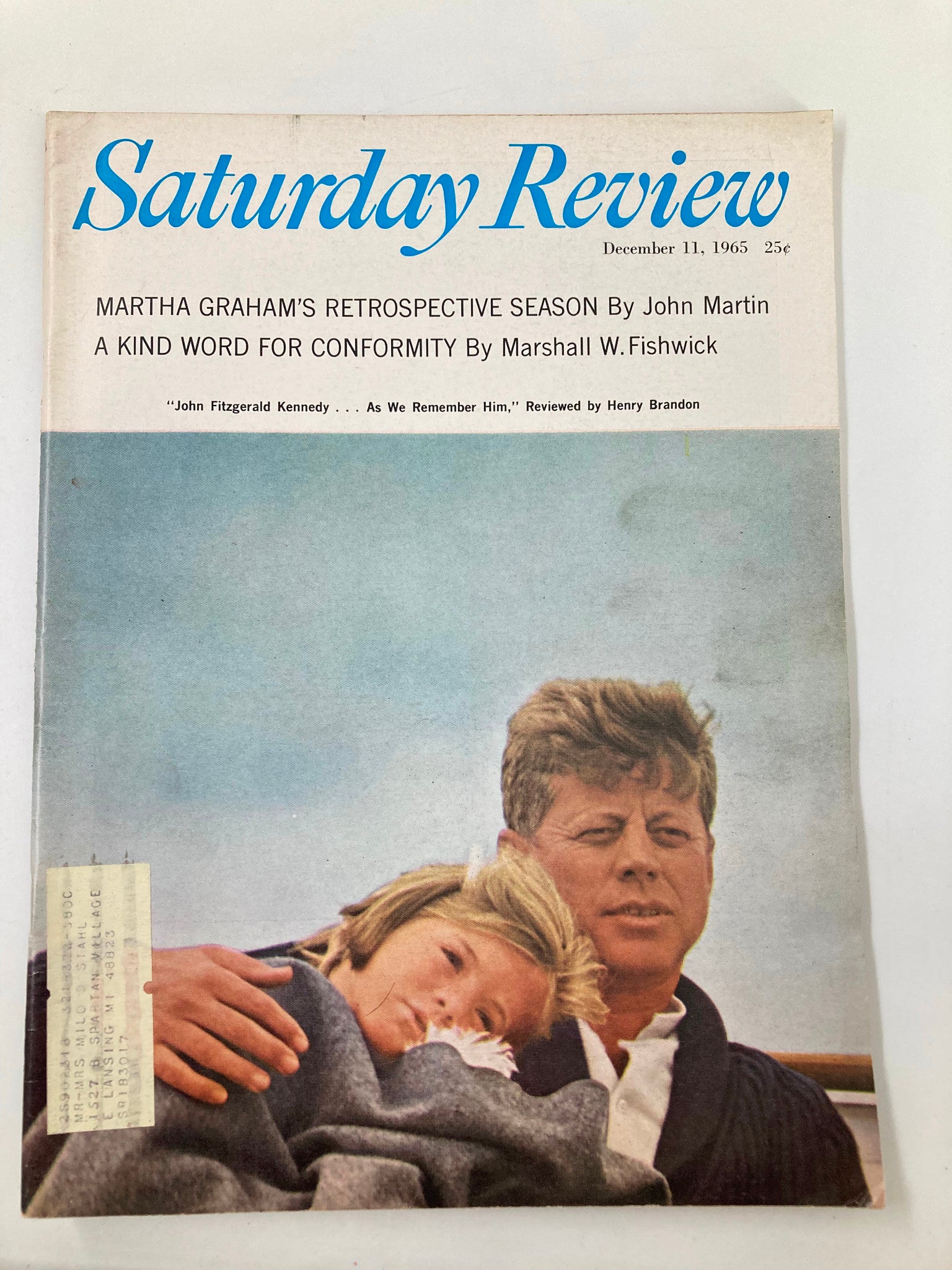 VTG Saturday Review Magazine December 11 1965 John F. Kennedy As We Remembered