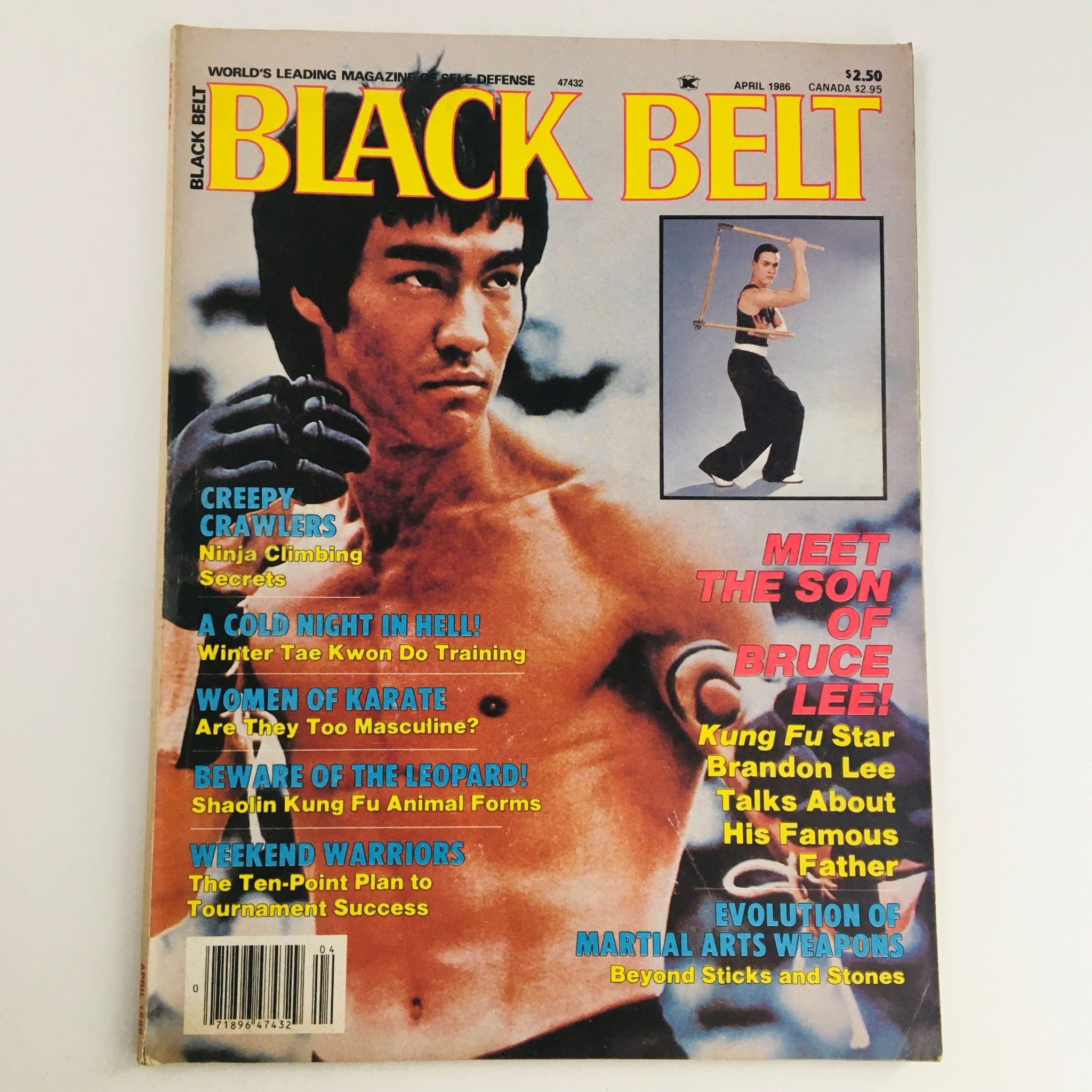 Black Belt Magazine April 1986 Vol 24 #4 Bruce Lee & Son Brandon Lee, No Label