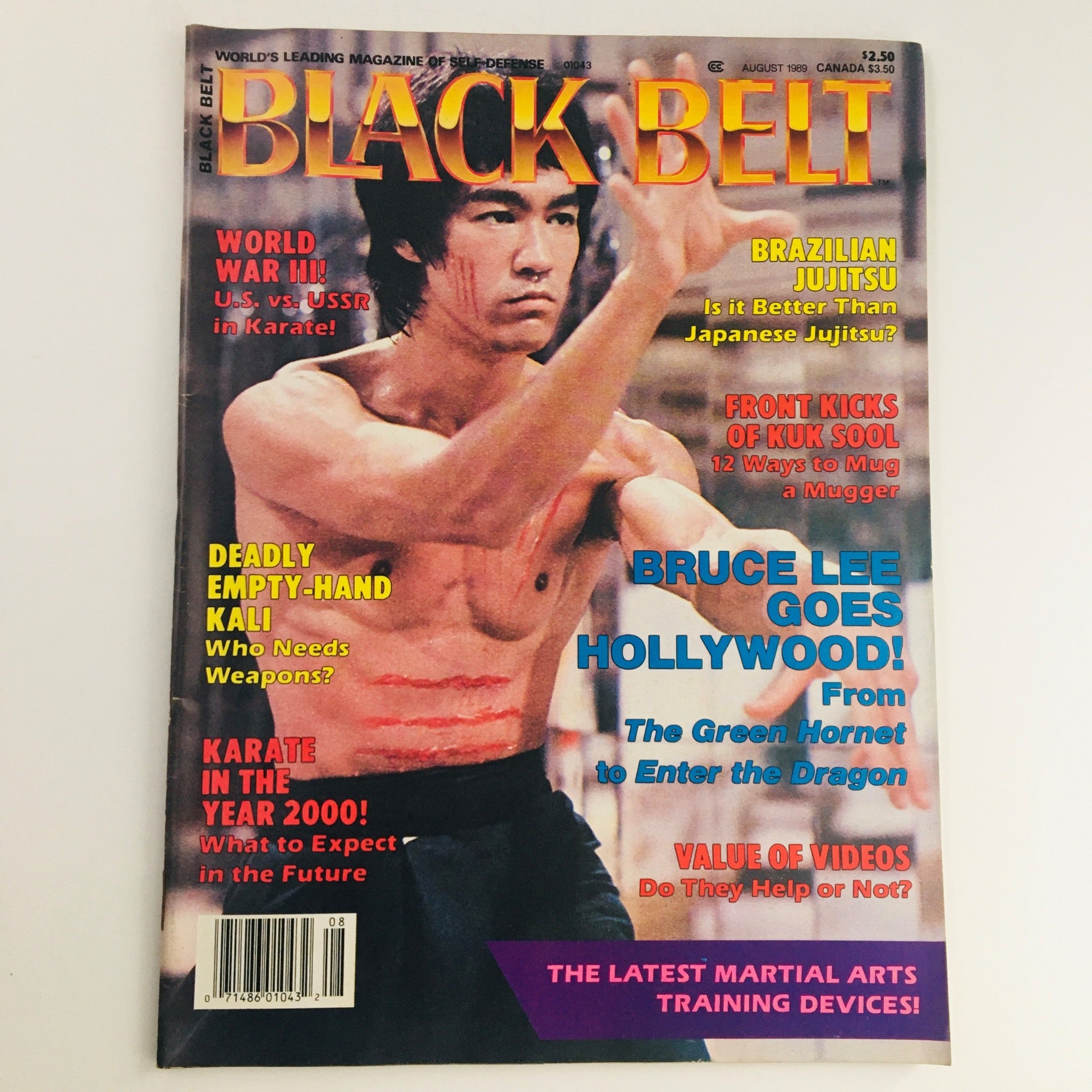 Black Belt Magazine August 1989 Vol 27 #8 Bruce Lee Goes Hollywood, No Label