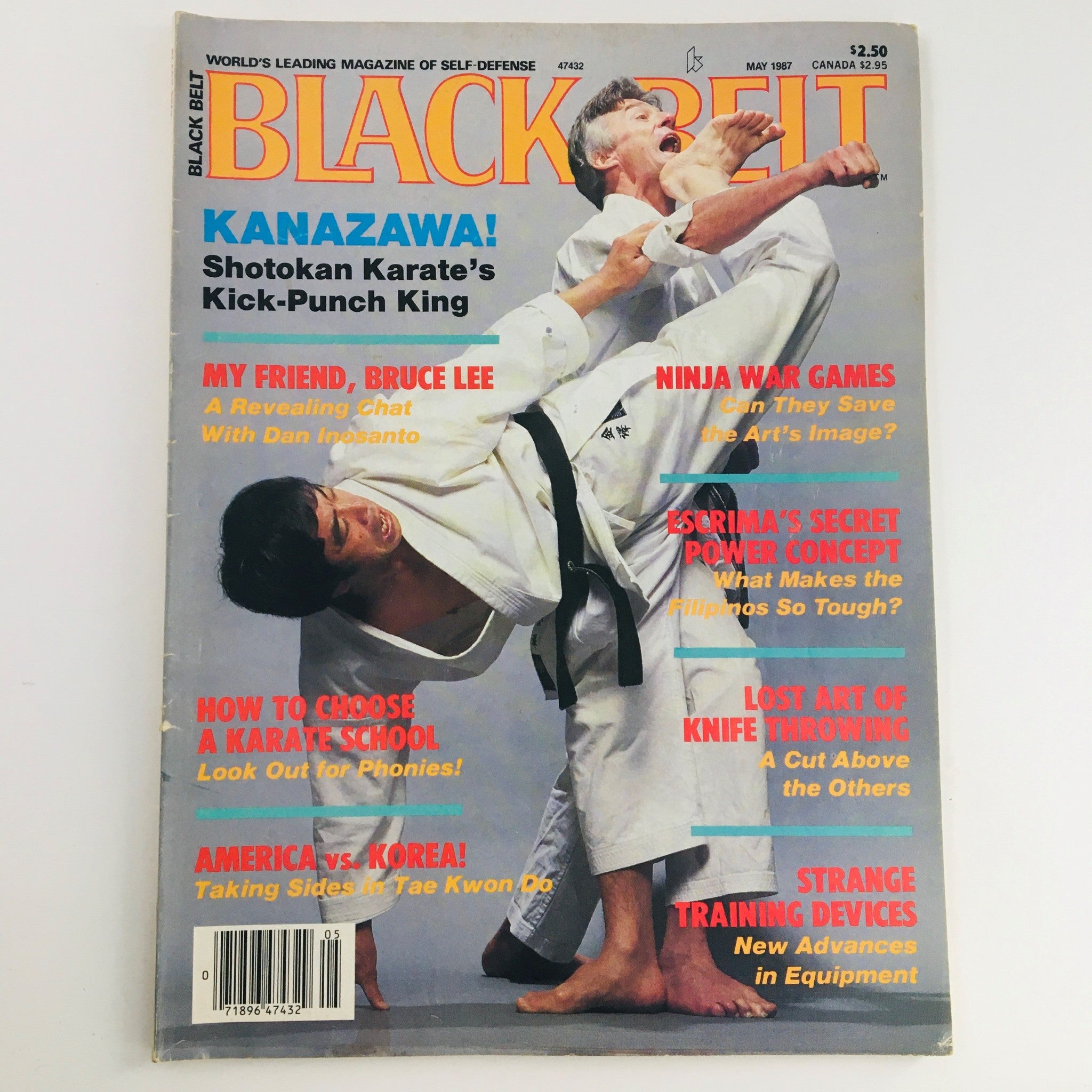 Black Belt Magazine May 1987 Vol 25 #5 Hirokazu Kanazawa & Bruce Lee. No Label