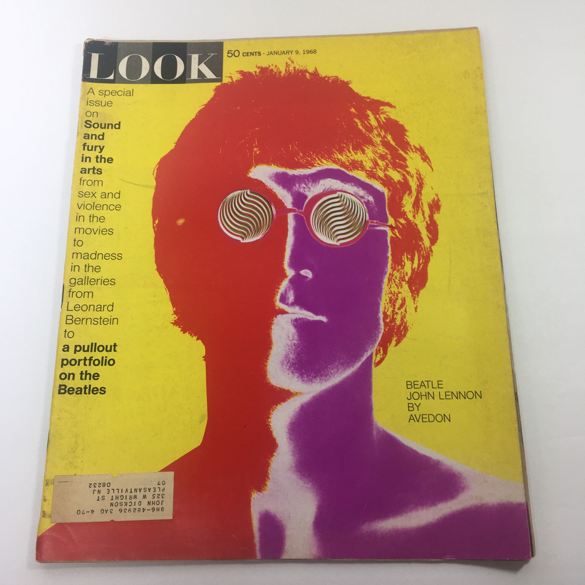 Cover of Look Magazine, January 9, 1968, a special issue featuring Beatle John Lennon photographed by Richard Avedon