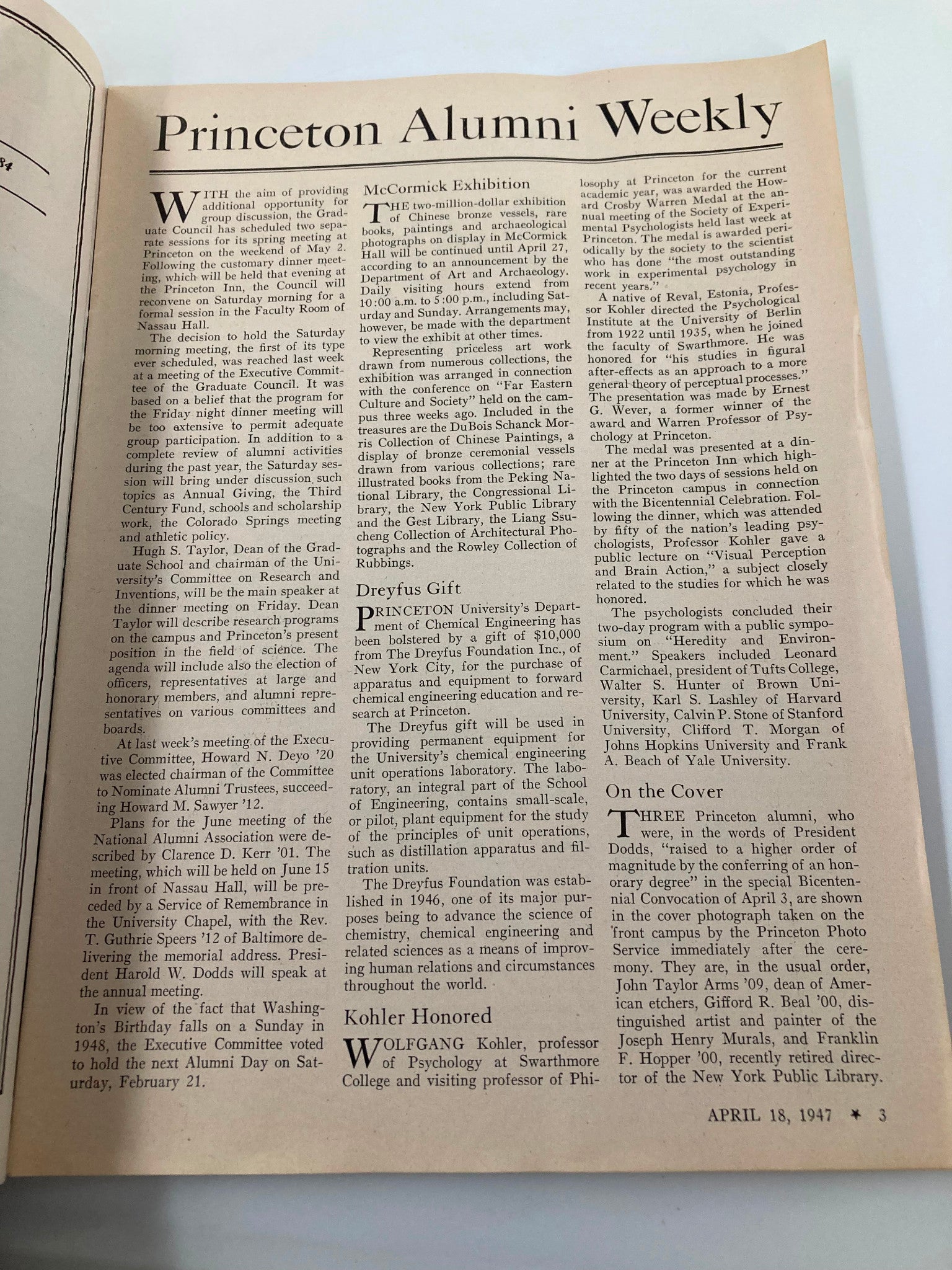 VTG Princeton Alumni Weekly April 18 1947 The Graduate Council Spring Meeting