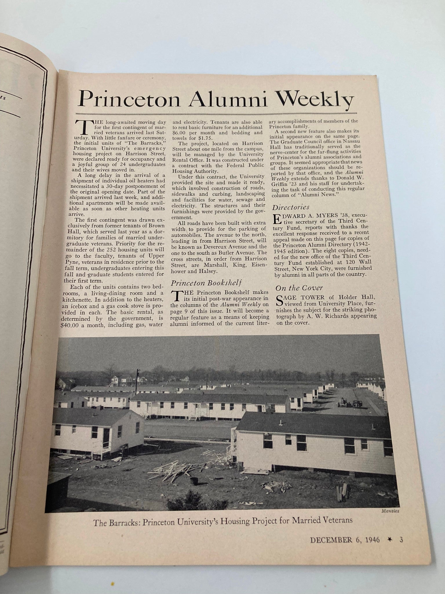 VTG Princeton Alumni Weekly December 6 1946 Housing Project for Married Veterans