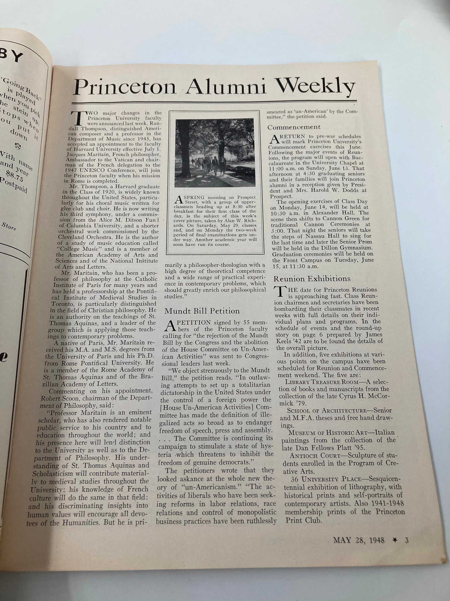 VTG Princeton Alumni Weekly May 28 1948 Upper-Classmen on Prospect Street