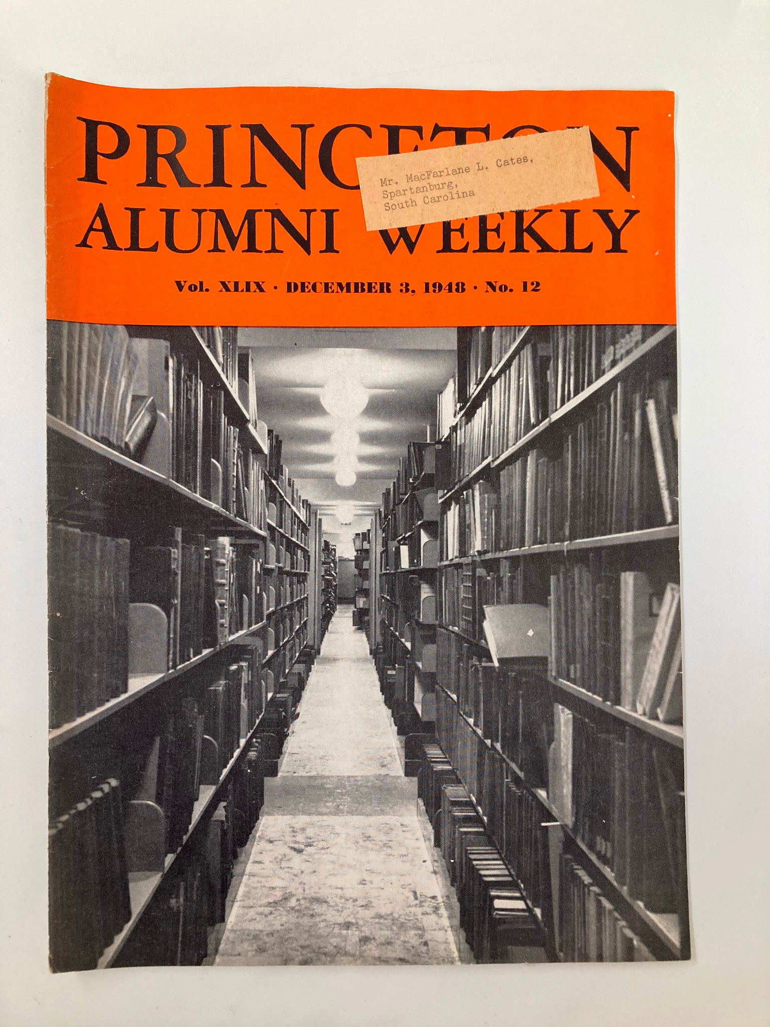 VTG Princeton Alumni Weekly December 3 1948 Striking View of the Stack Library