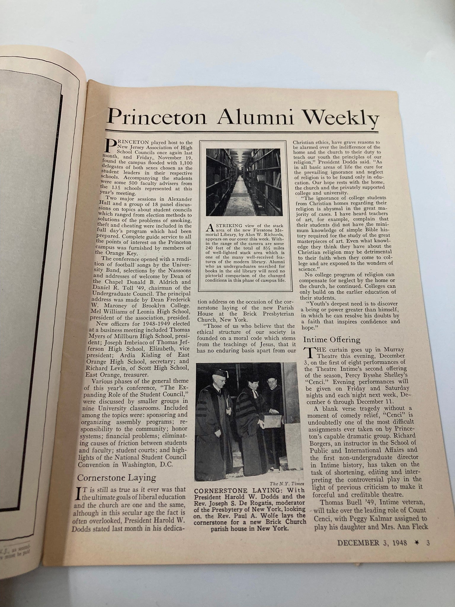 VTG Princeton Alumni Weekly December 3 1948 Striking View of the Stack Library