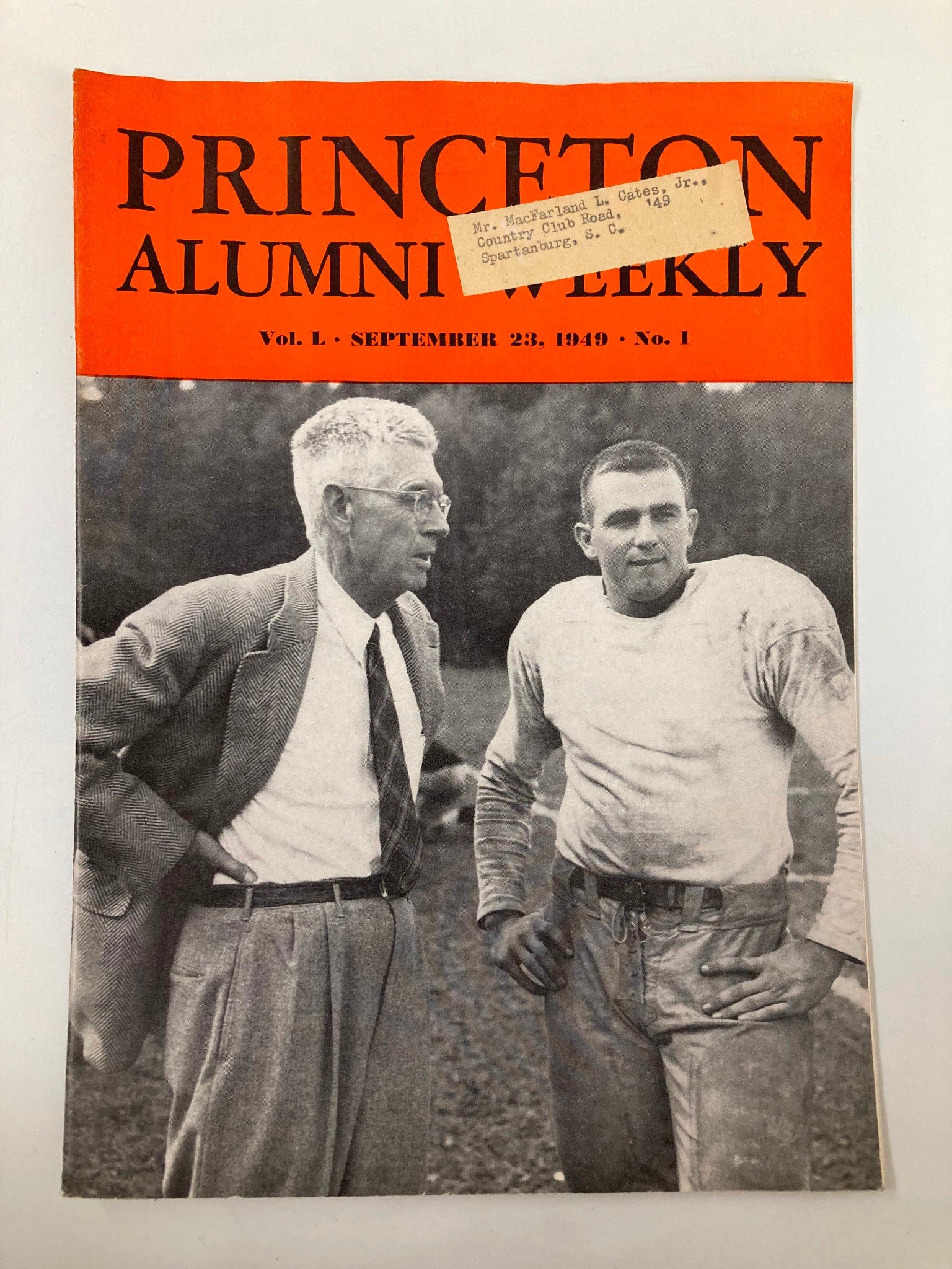 VTG Princeton Alumni Weekly September 23 1949 Coach Charlie Cadwell '25