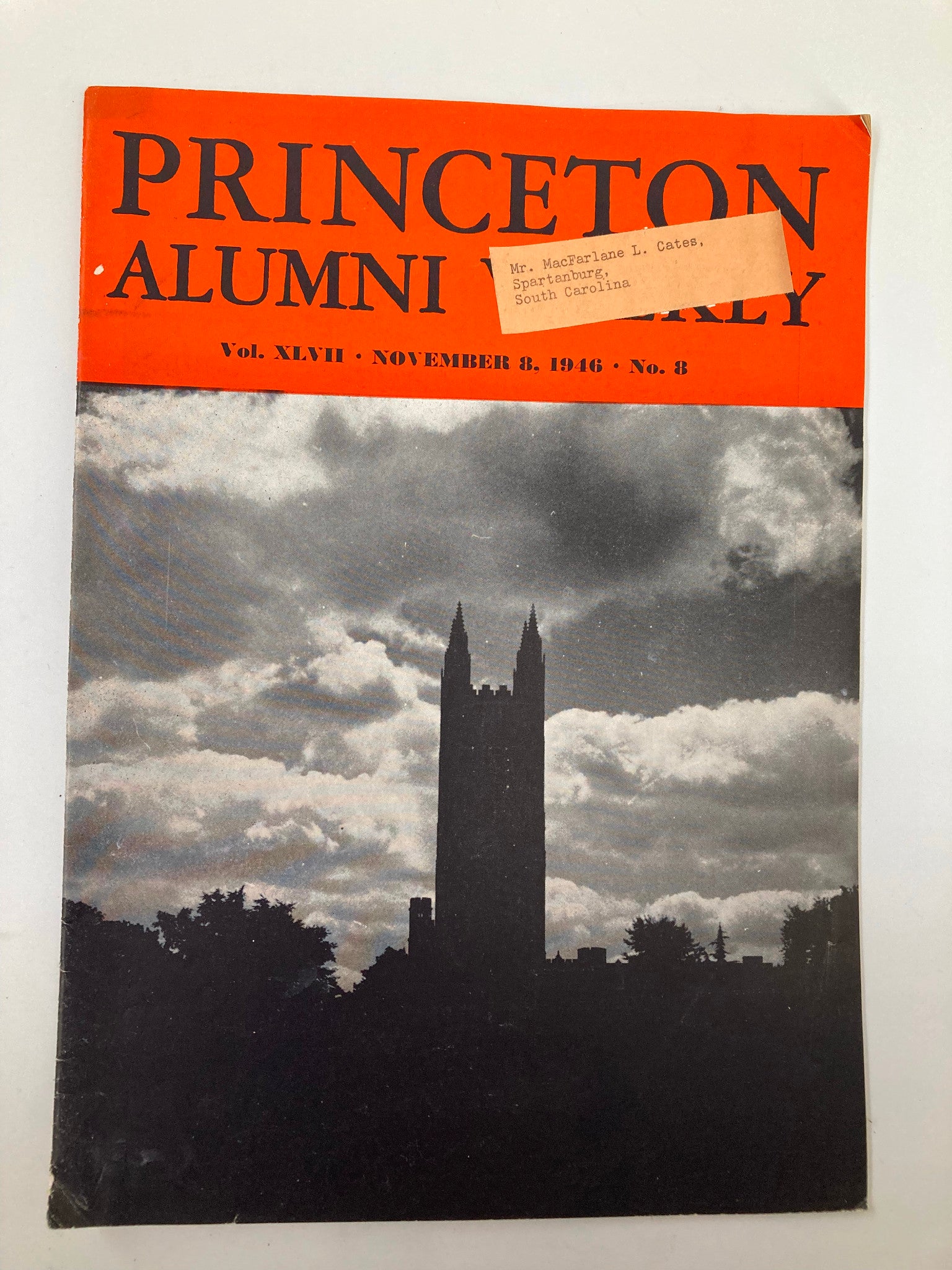 VTG Princeton Alumni Weekly November 8 1946 September Report on Princeton