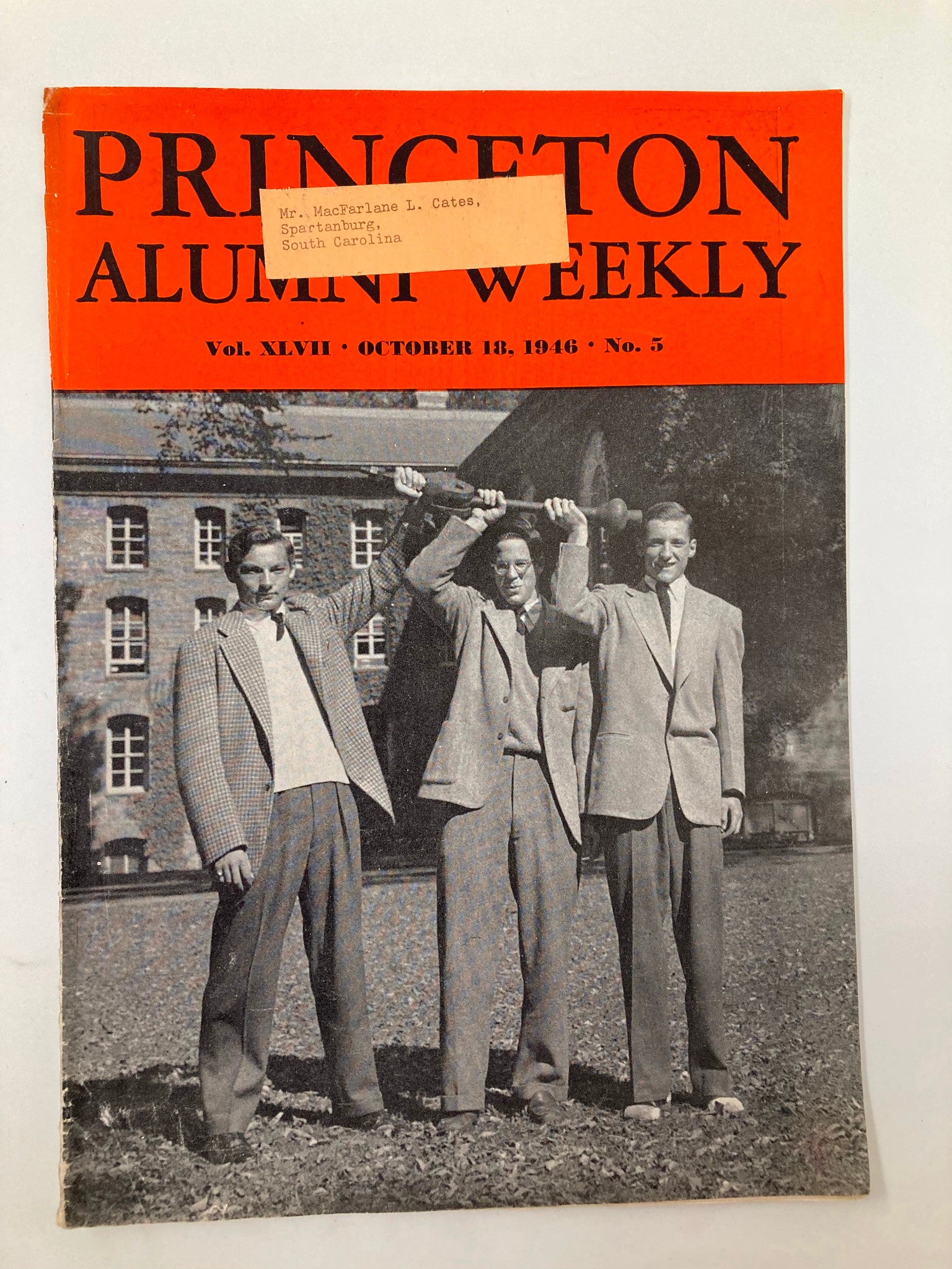 VTG Princeton Alumni Weekly October 18 1946 The Tower of Nassau Hall