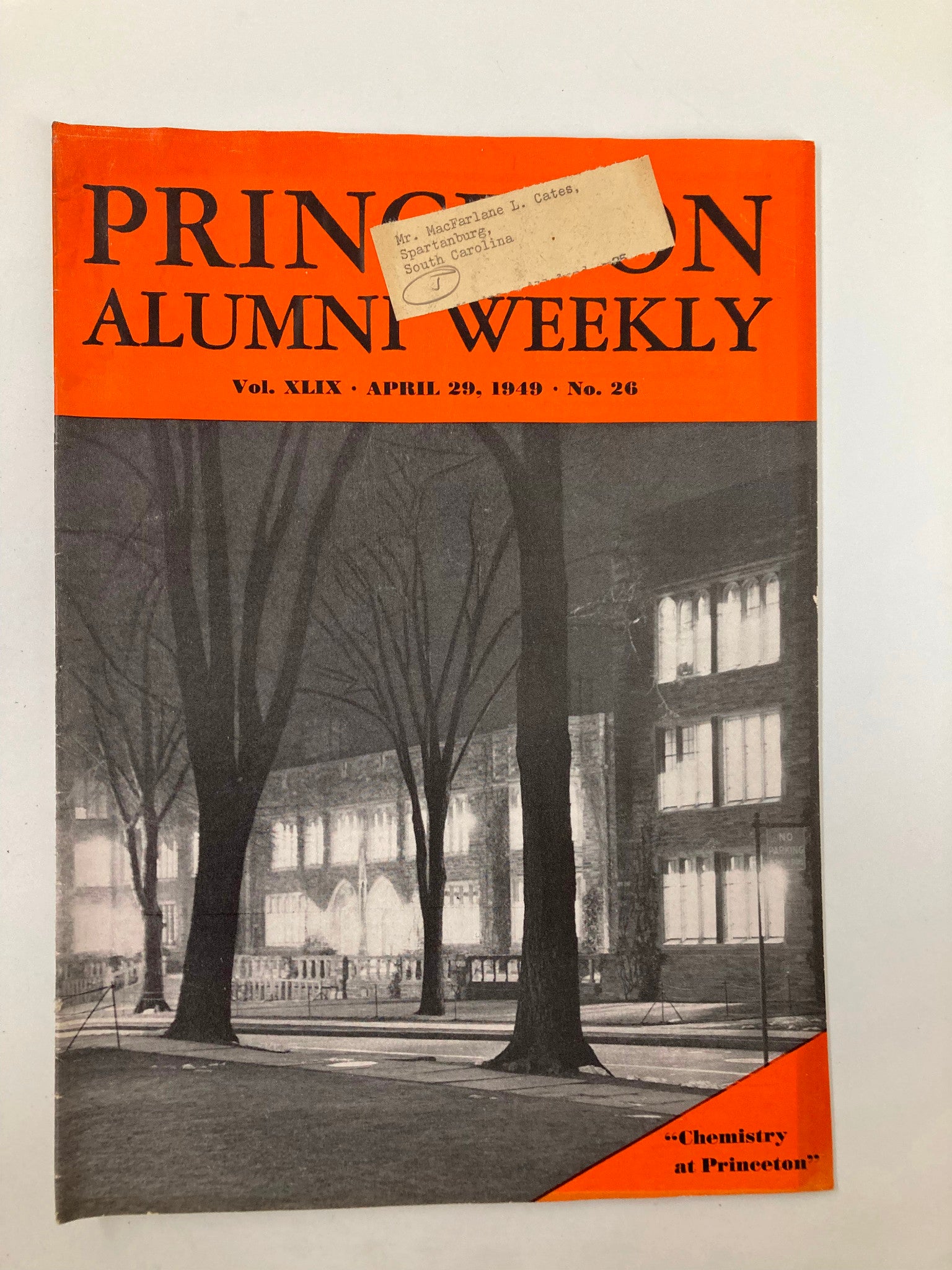 VTG Princeton Alumni Weekly April 29 1949 The Chemistry at Princeton