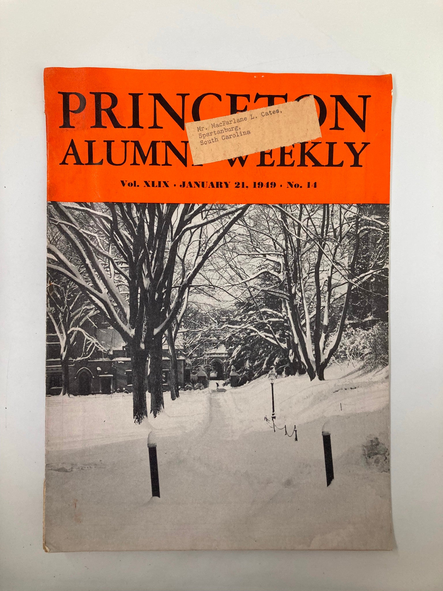 VTG Princeton Alumni Weekly January 21 1949 The Snow at Princeton Campus