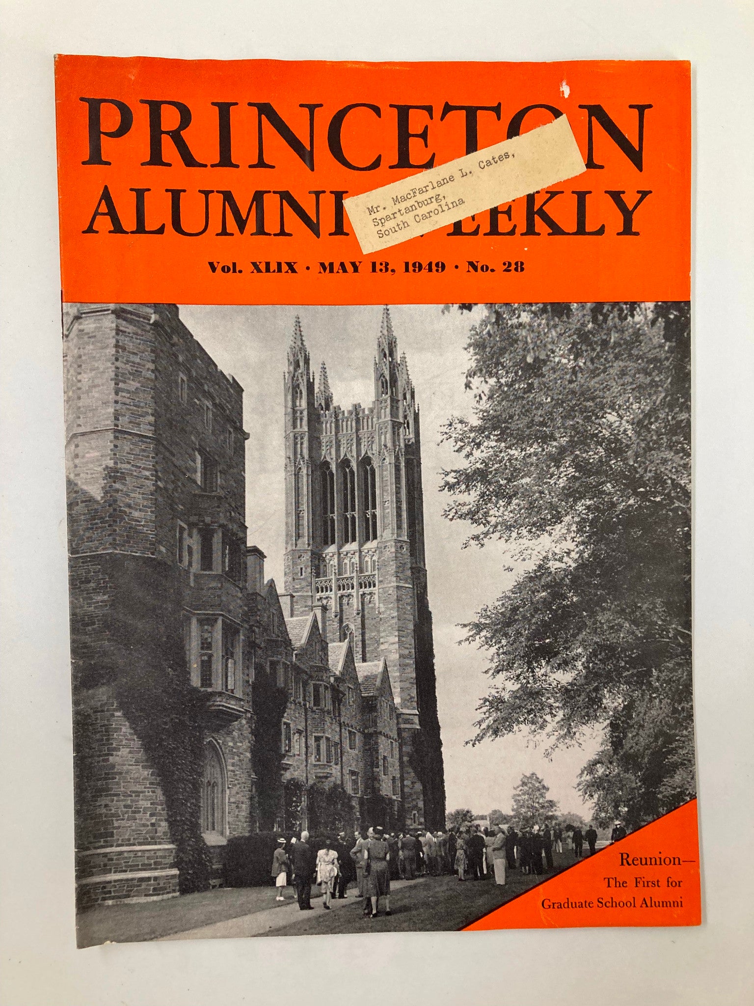 VTG Princeton Alumni Weekly May 13 1949 Reunion The First of Graduate School